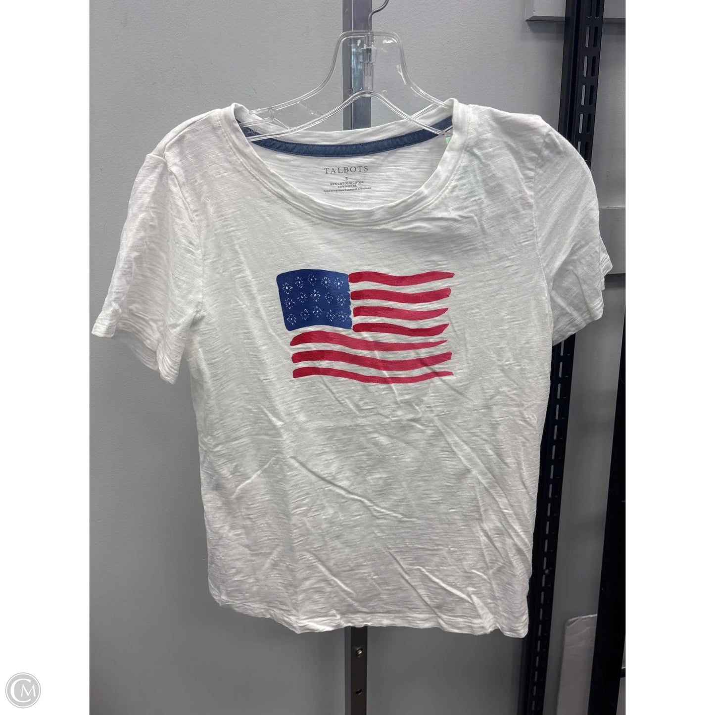 Top Short Sleeve By Talbots In White, Size: S