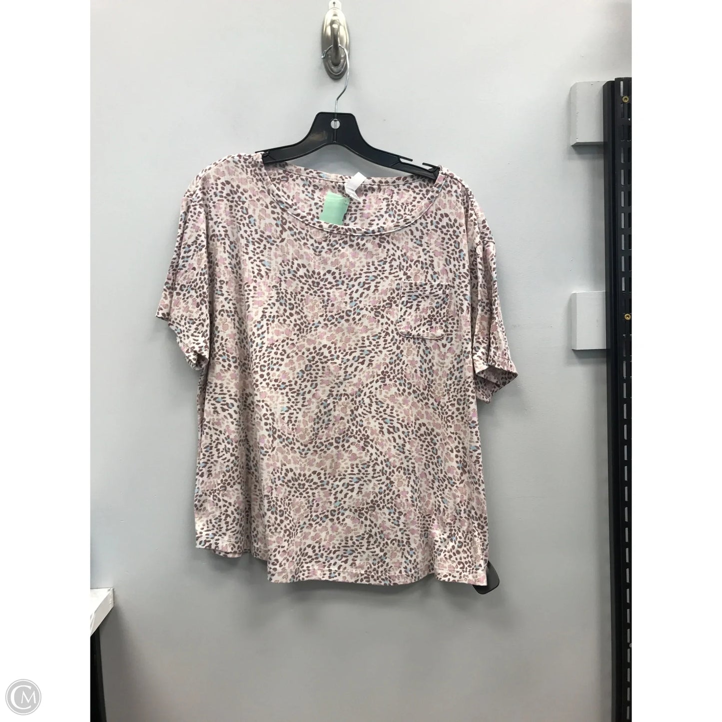 Top Short Sleeve By Flora Nikrooz In Animal Print, Size: Xl