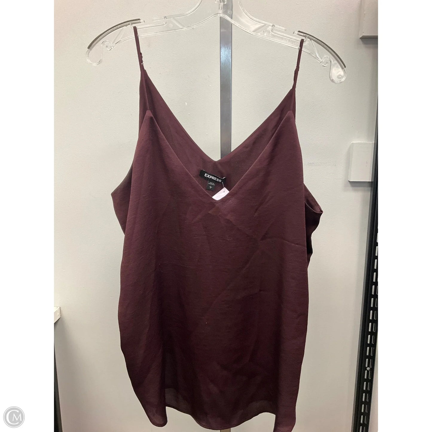 Top Sleeveless By Express In Maroon, Size: L