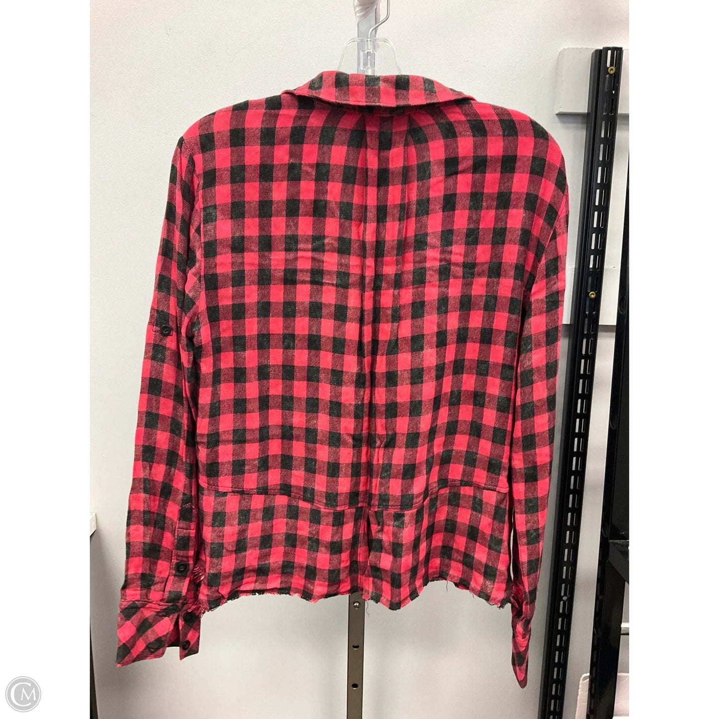 Top Long Sleeve By Cloth & Stone In Checkered Pattern, Size: S