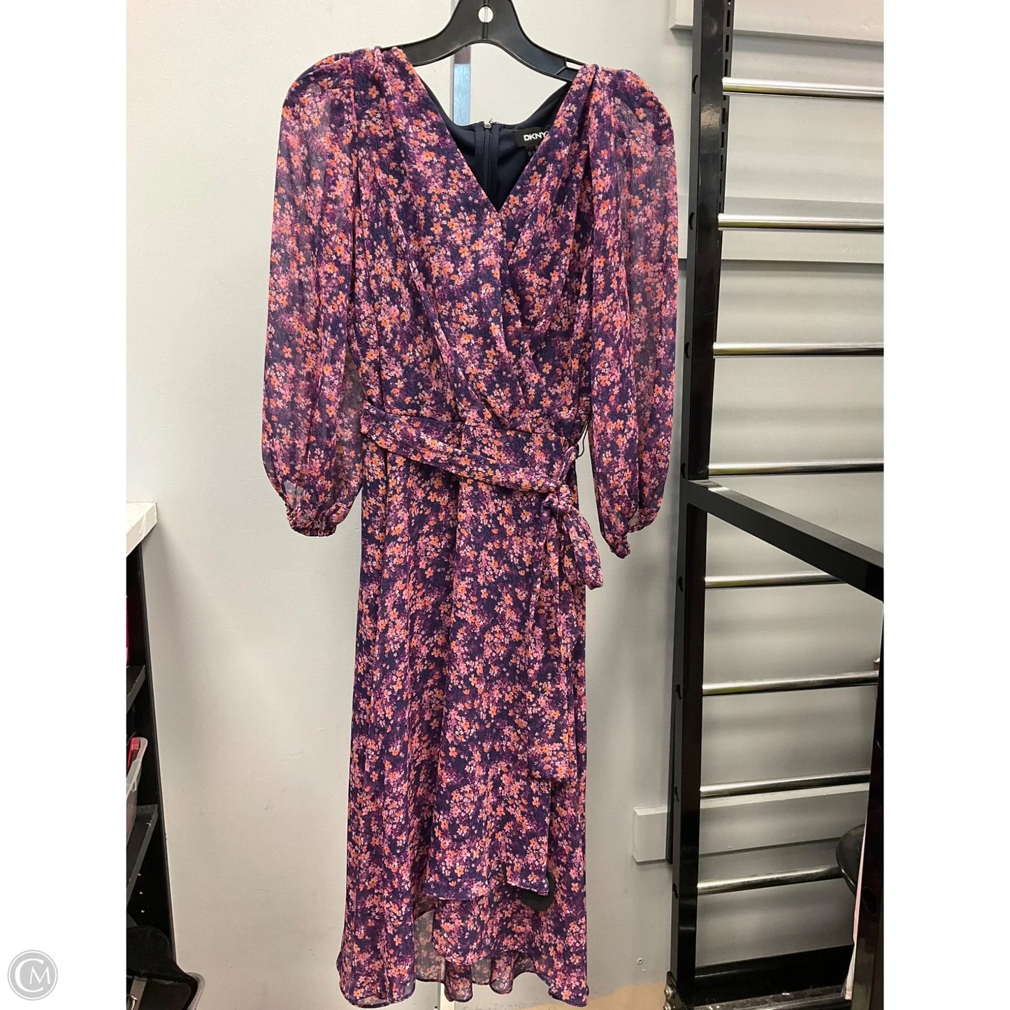 Dress Casual Midi By Dkny In Floral Print, Size: 12