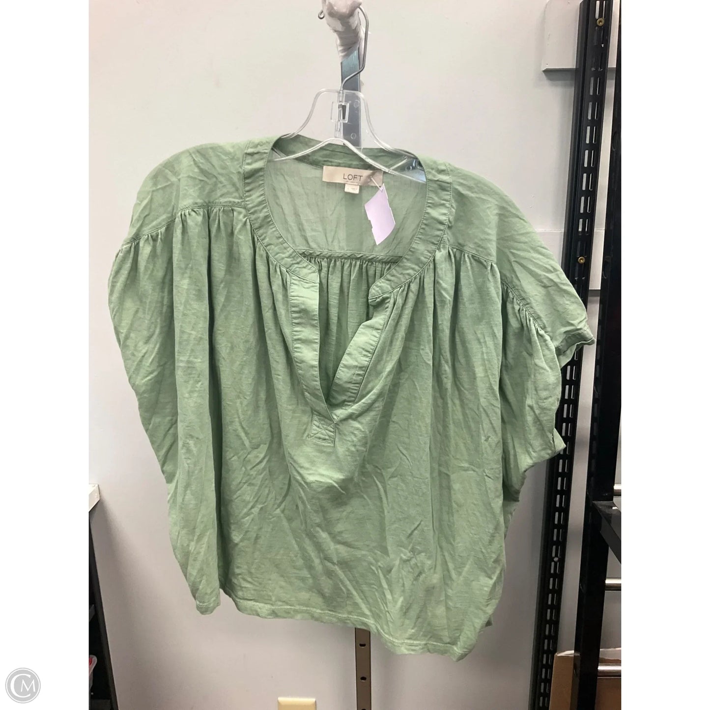 Top Short Sleeve By Loft In Green, Size: L