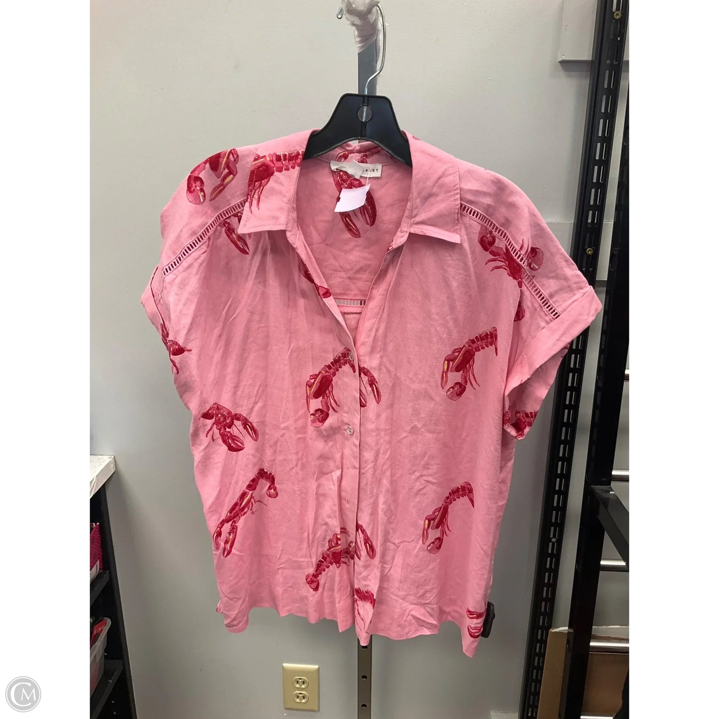 Top Short Sleeve By Jane And Delancey In Pink & Red, Size: L