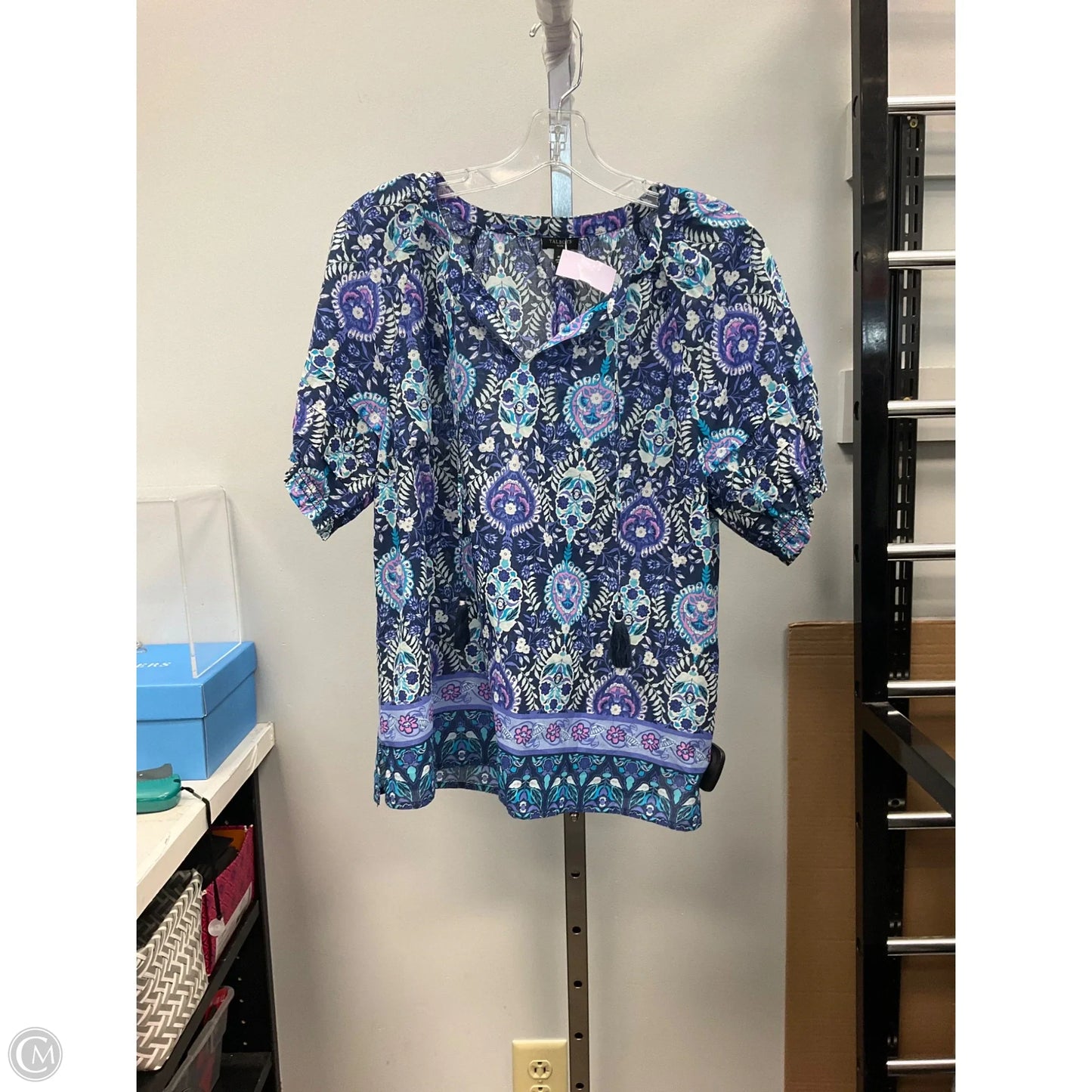 Top Short Sleeve By Talbots In Blue & Purple, Size: Mp