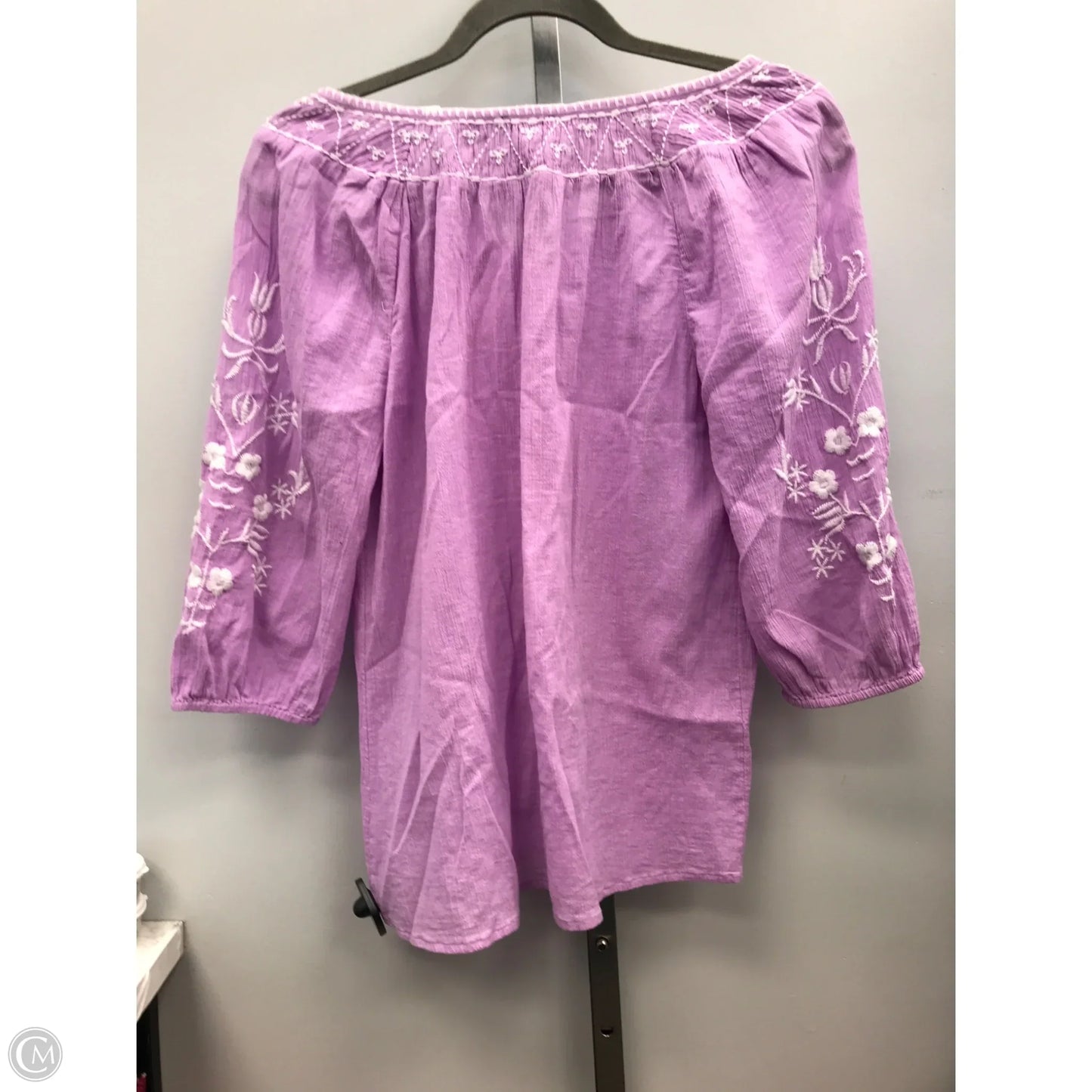 Top 3/4 Sleeve By Talbots In Purple, Size: Xs