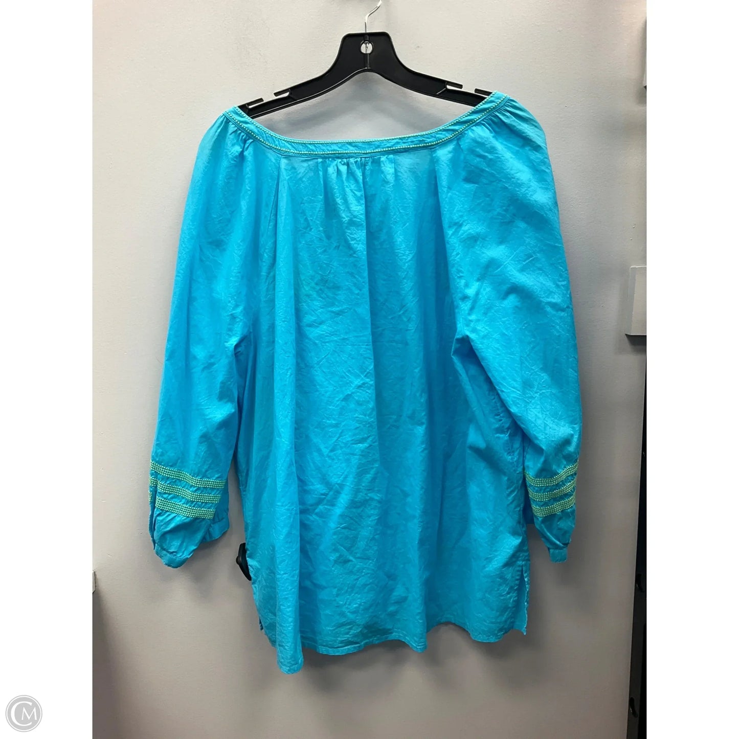 Top Long Sleeve By Talbots In Blue & Green, Size: 1x