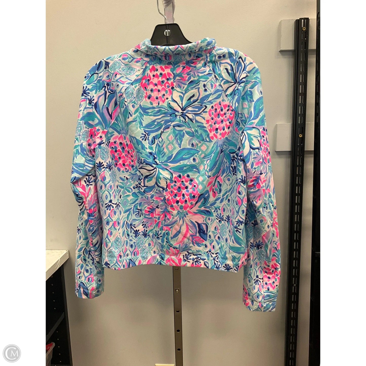 Athletic Sweatshirt Collar By Lilly Pulitzer In Blue & Pink, Size: L