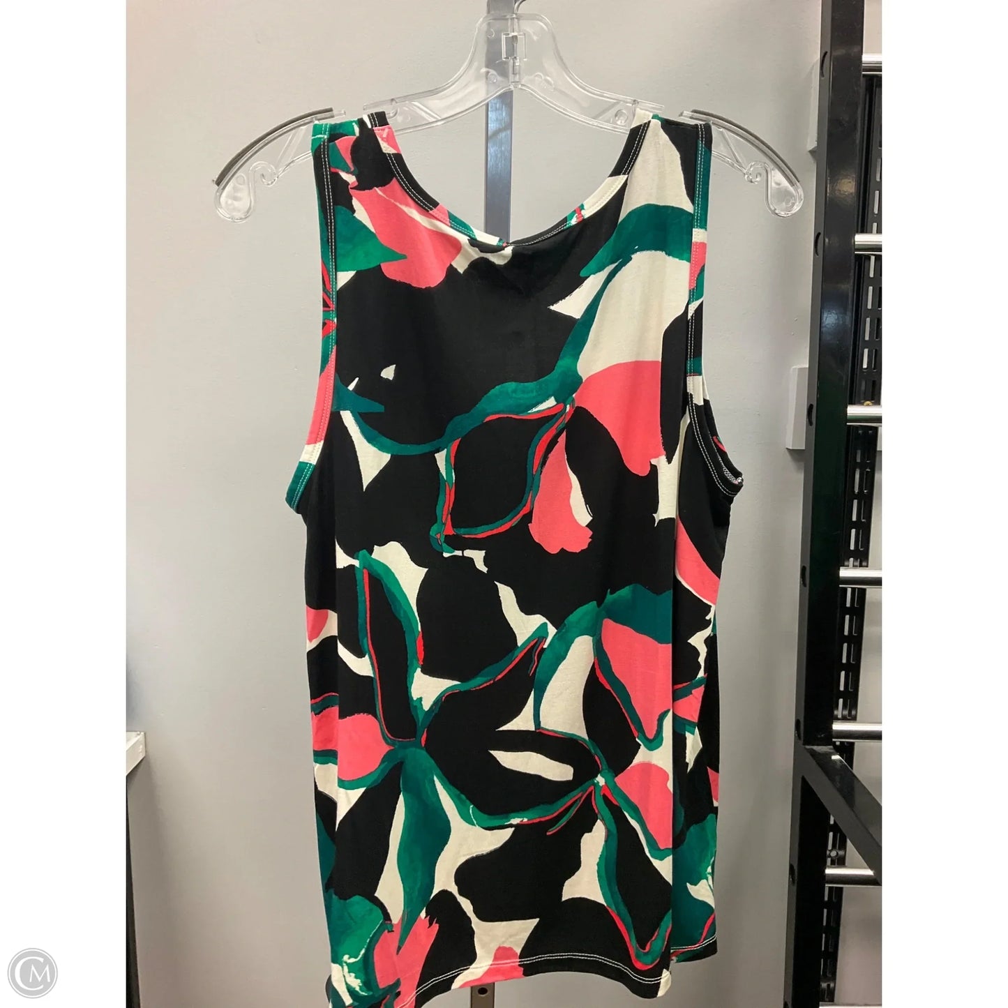 Top Sleeveless By Nine West In Black & Pink, Size: L