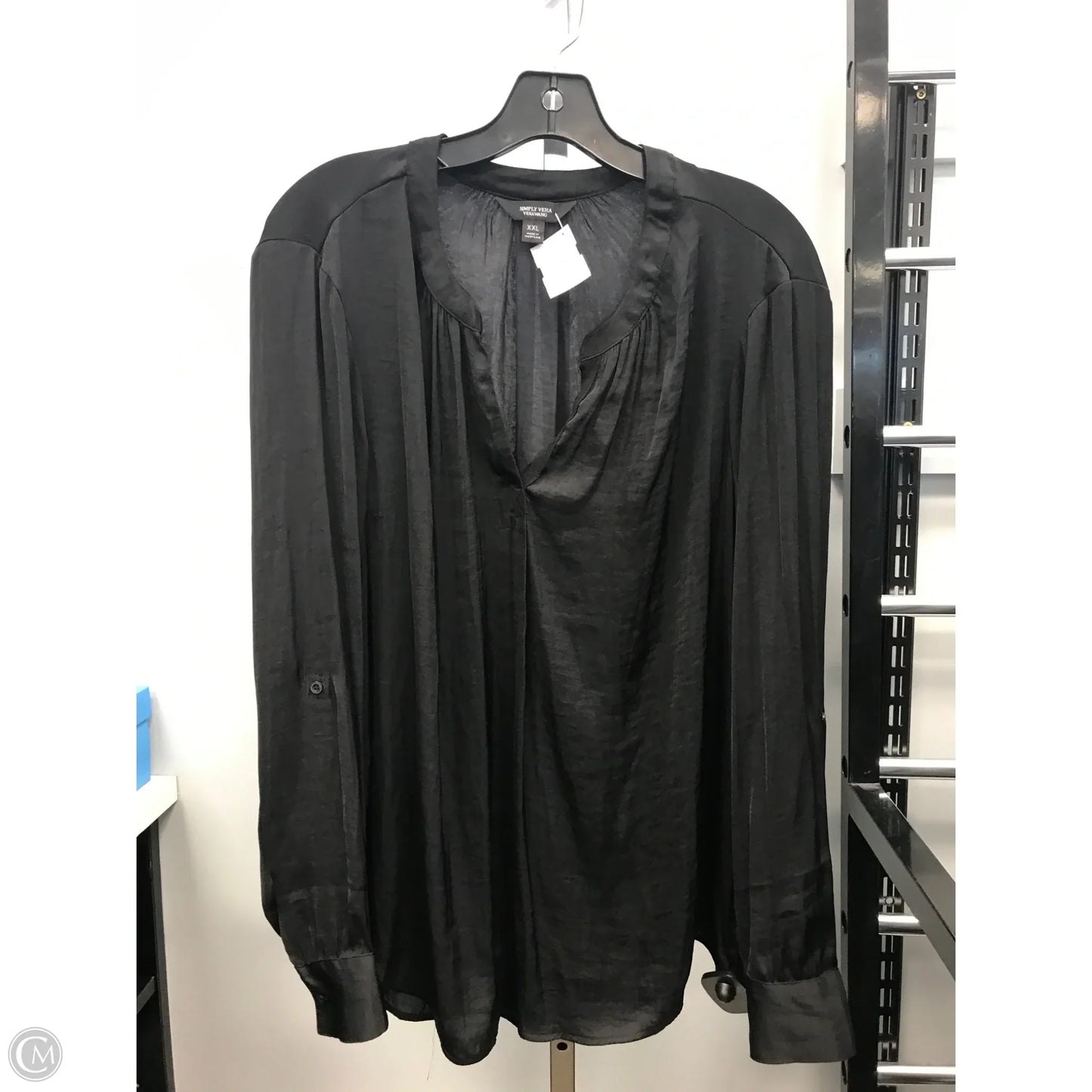 Top Long Sleeve By Simply Vera In Black, Size: Xxl