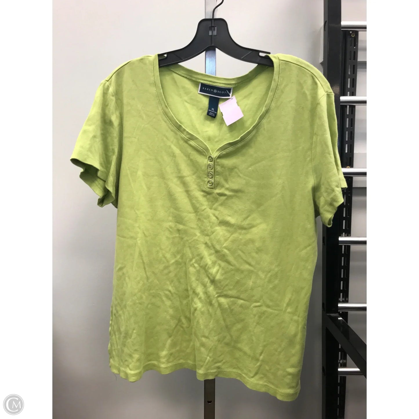 Top Short Sleeve By Karen Scott In Green, Size: Xl