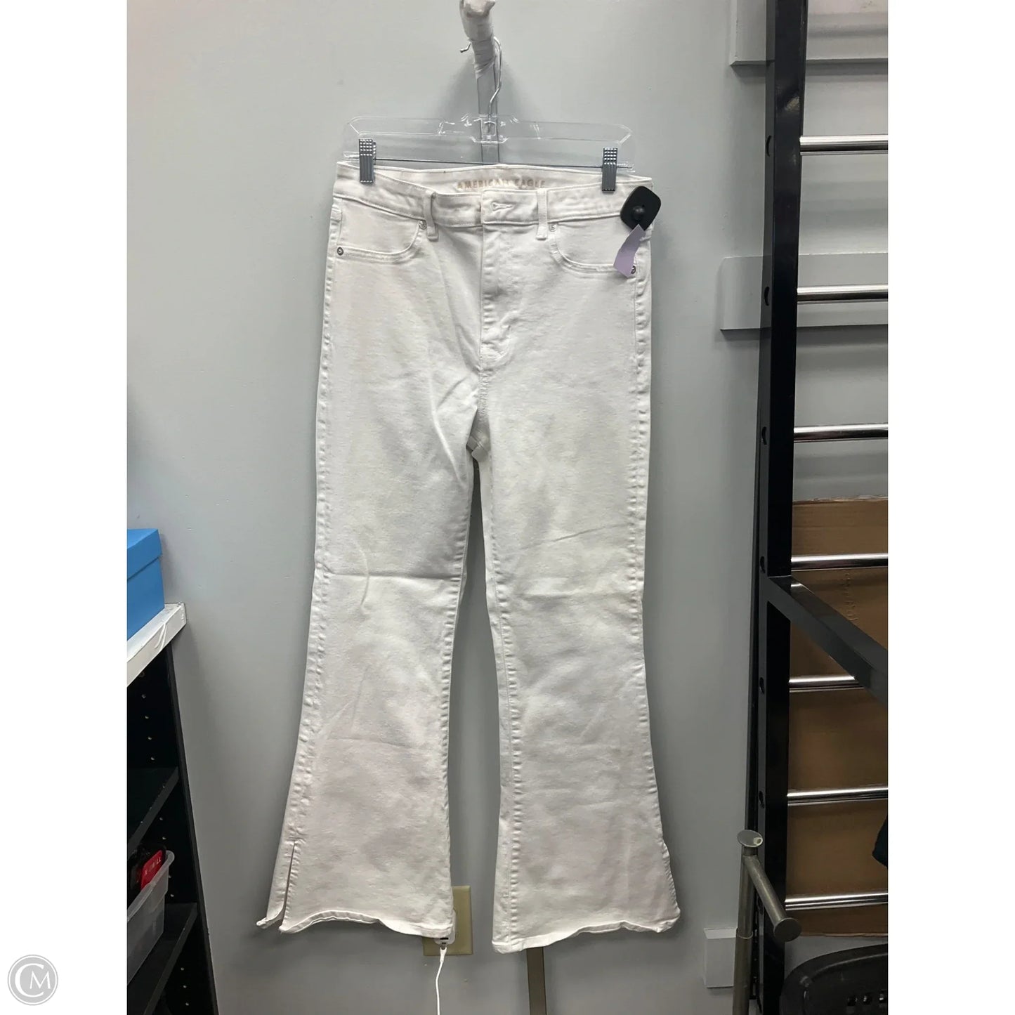 Jeans Flared By American Eagle In White, Size: 12
