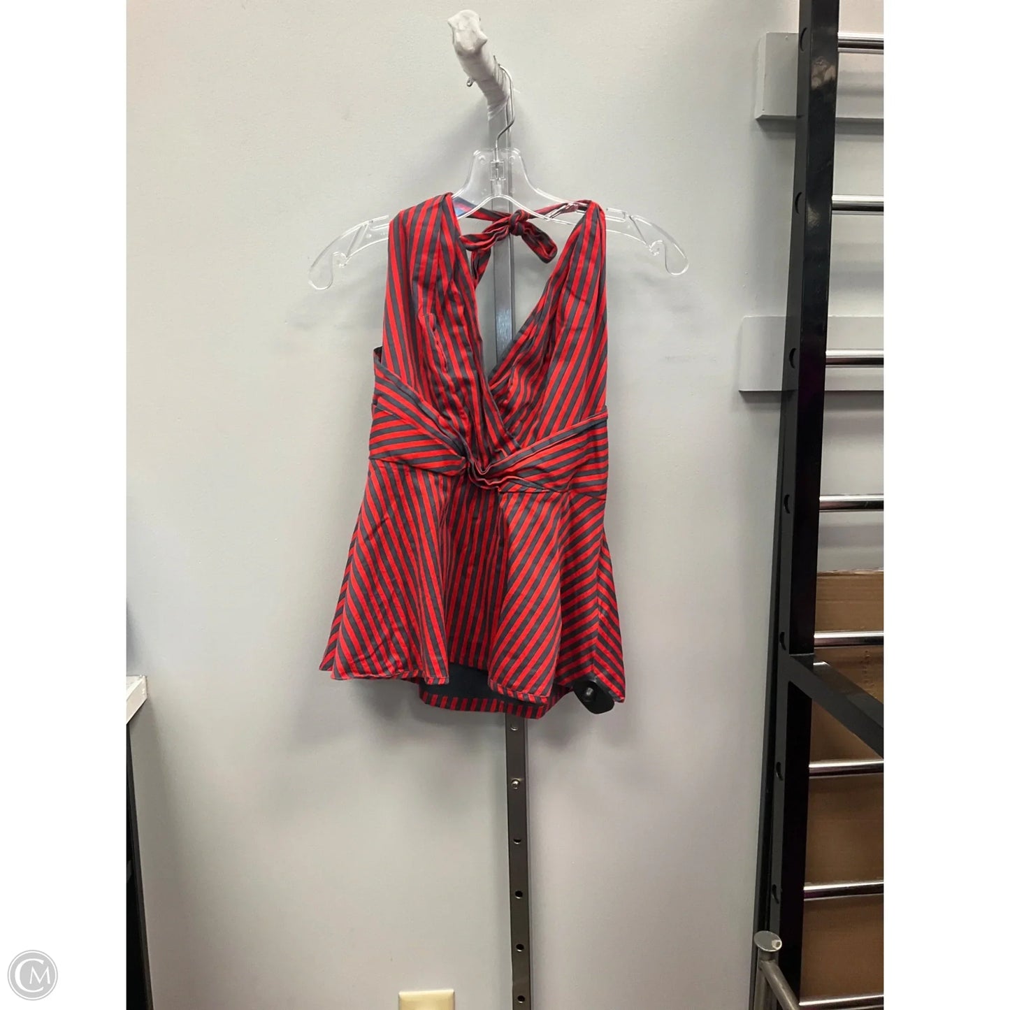 Top Sleeveless By Odille In Blue & Red, Size: S