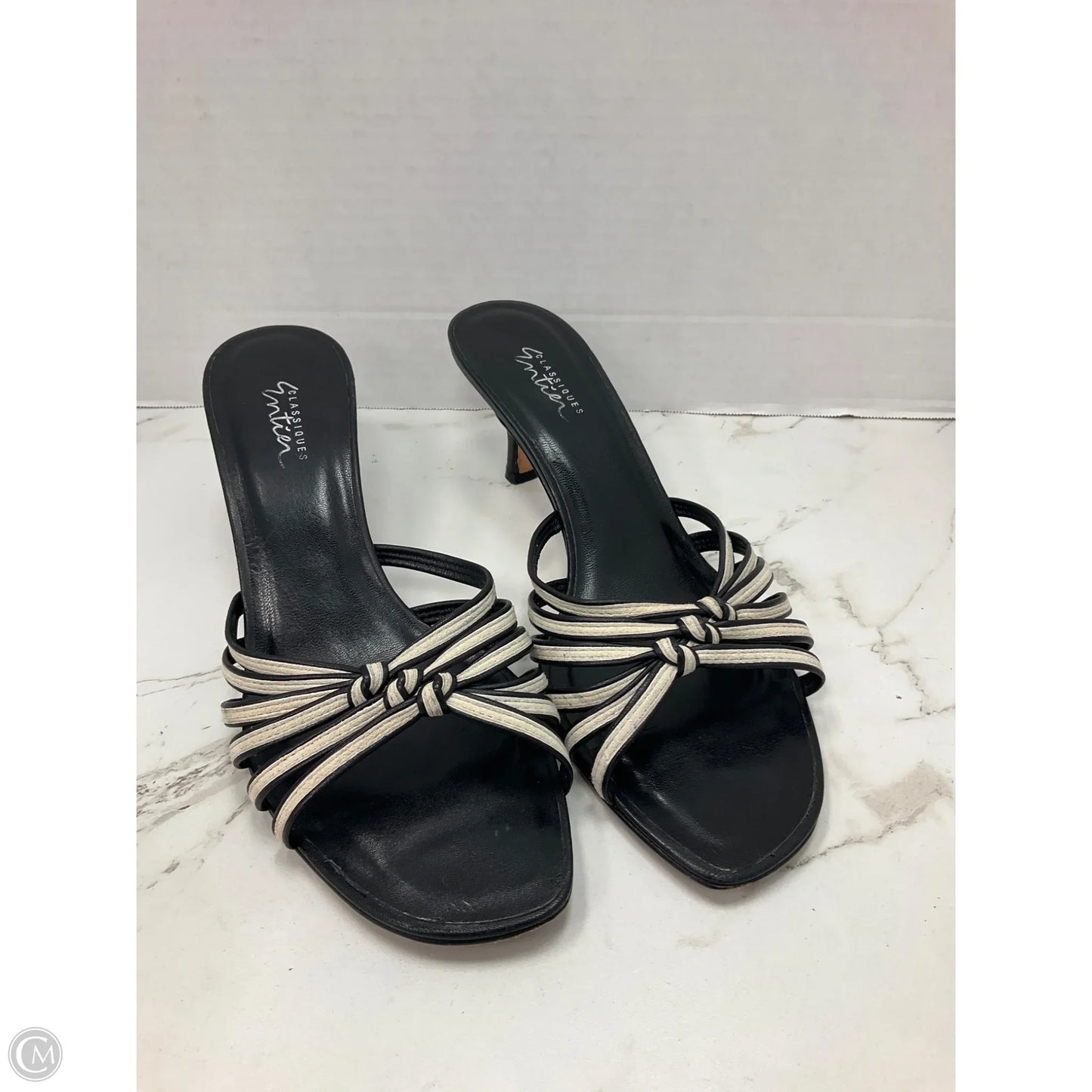 Shoes Heels Kitten By Classiques Entier In Black & White, Size: 7.5
