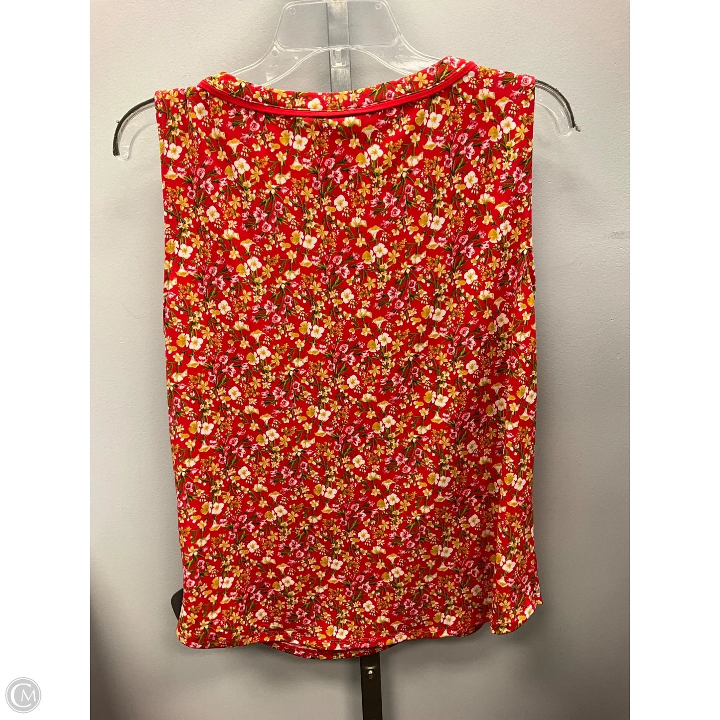 Top Sleeveless By New York And Co In Red & Yellow, Size: M