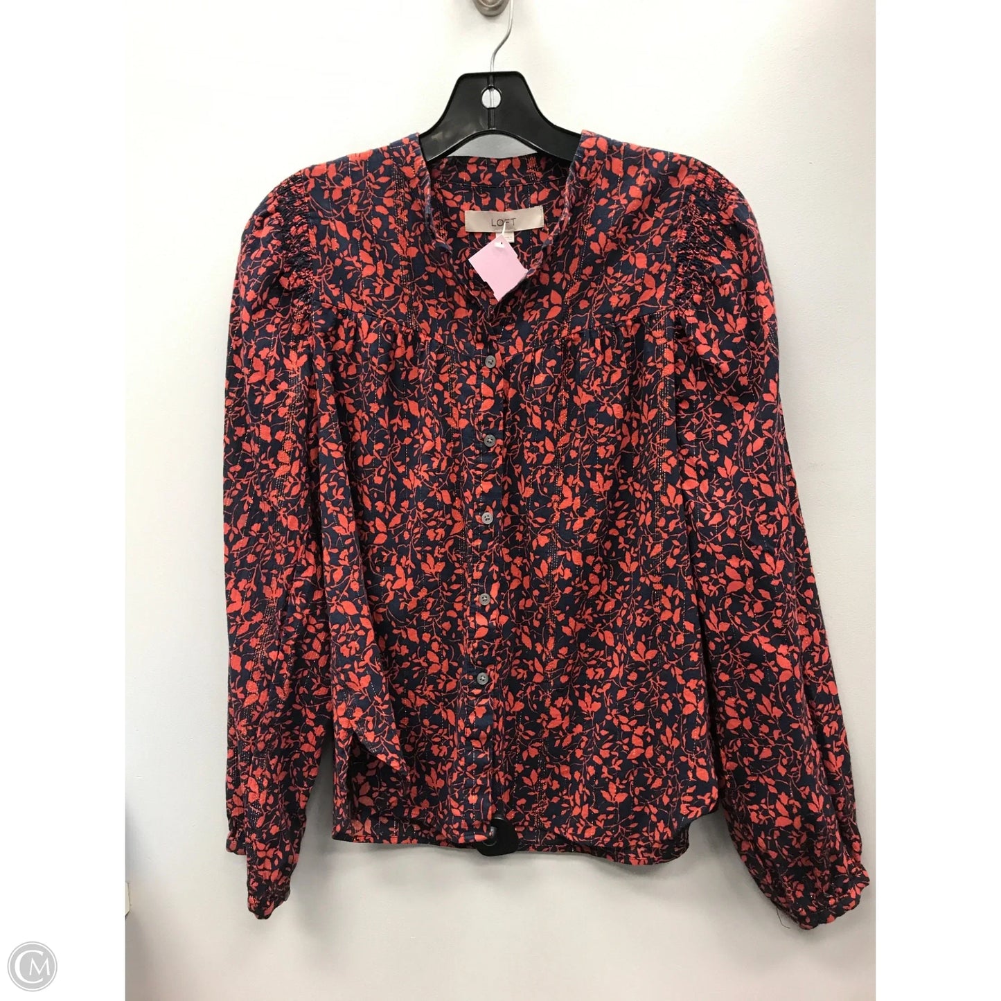 Top Long Sleeve By Loft In Blue & Orange, Size: Xs