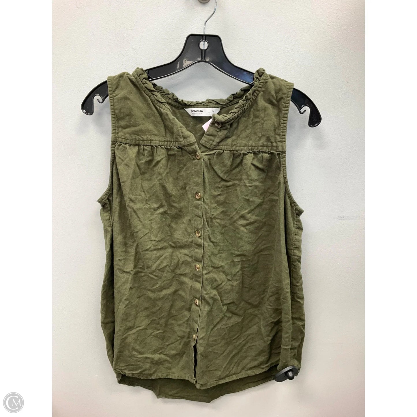 Top Sleeveless By Sonoma In Green, Size: M