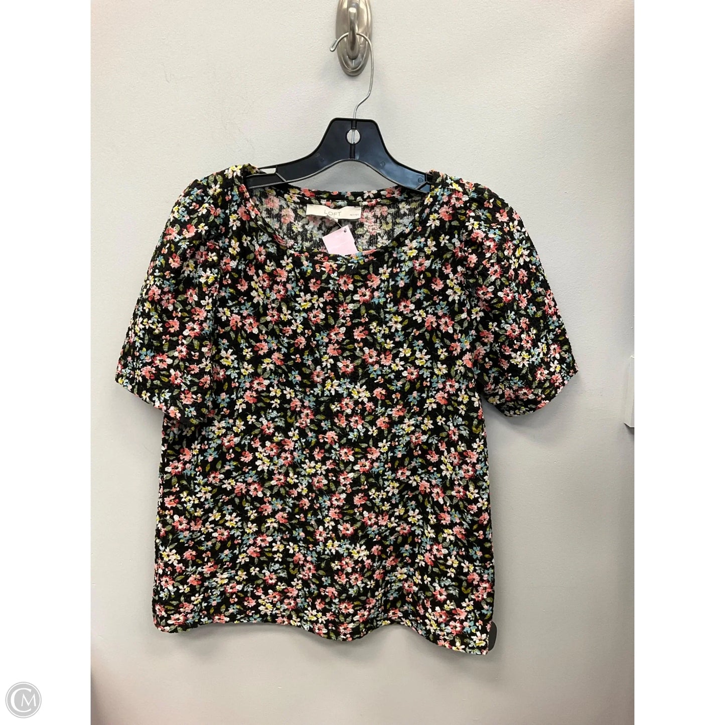 Top Short Sleeve By Loft In Floral Print, Size: Mp