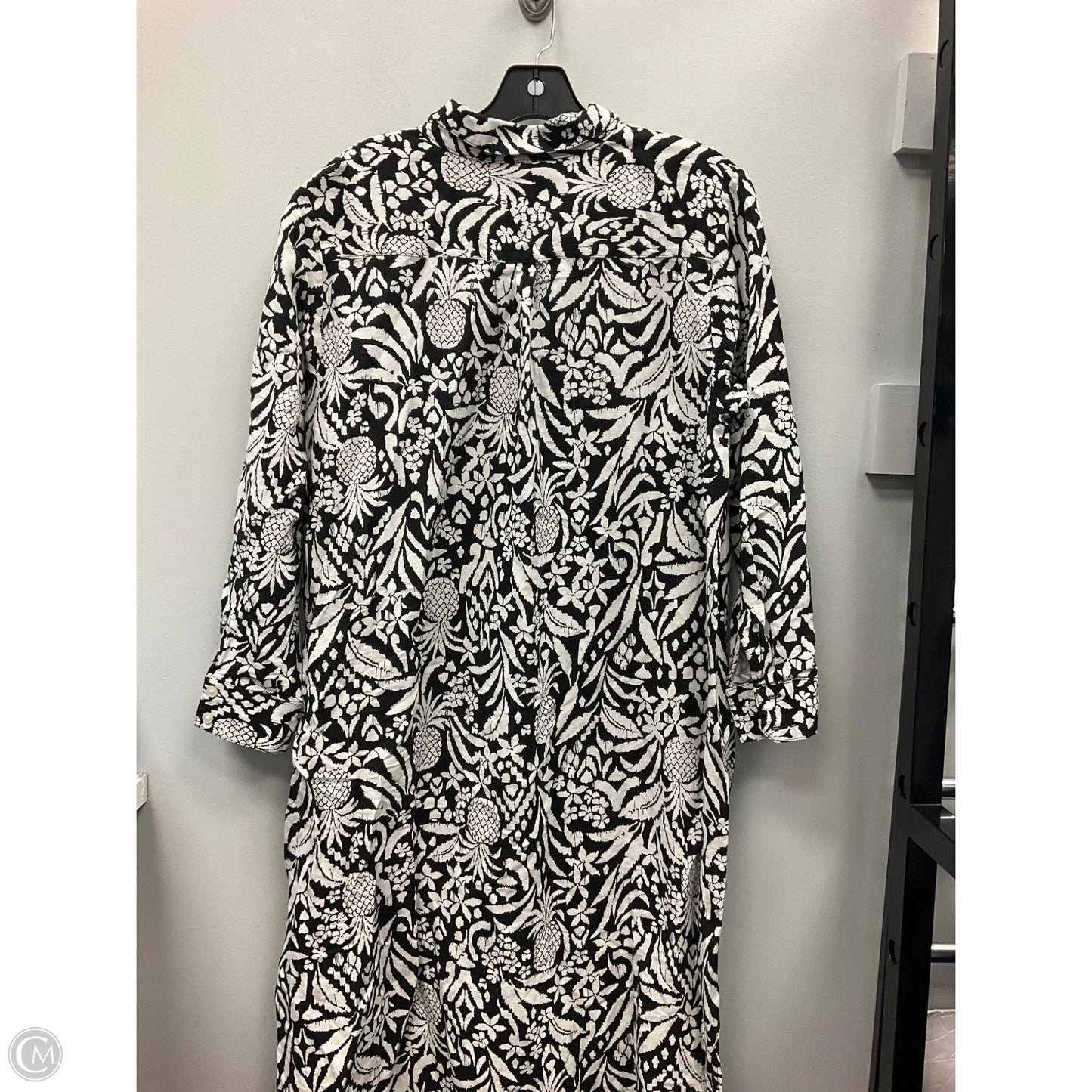 Dress Casual Midi By Loft In Black & White, Size: 12p