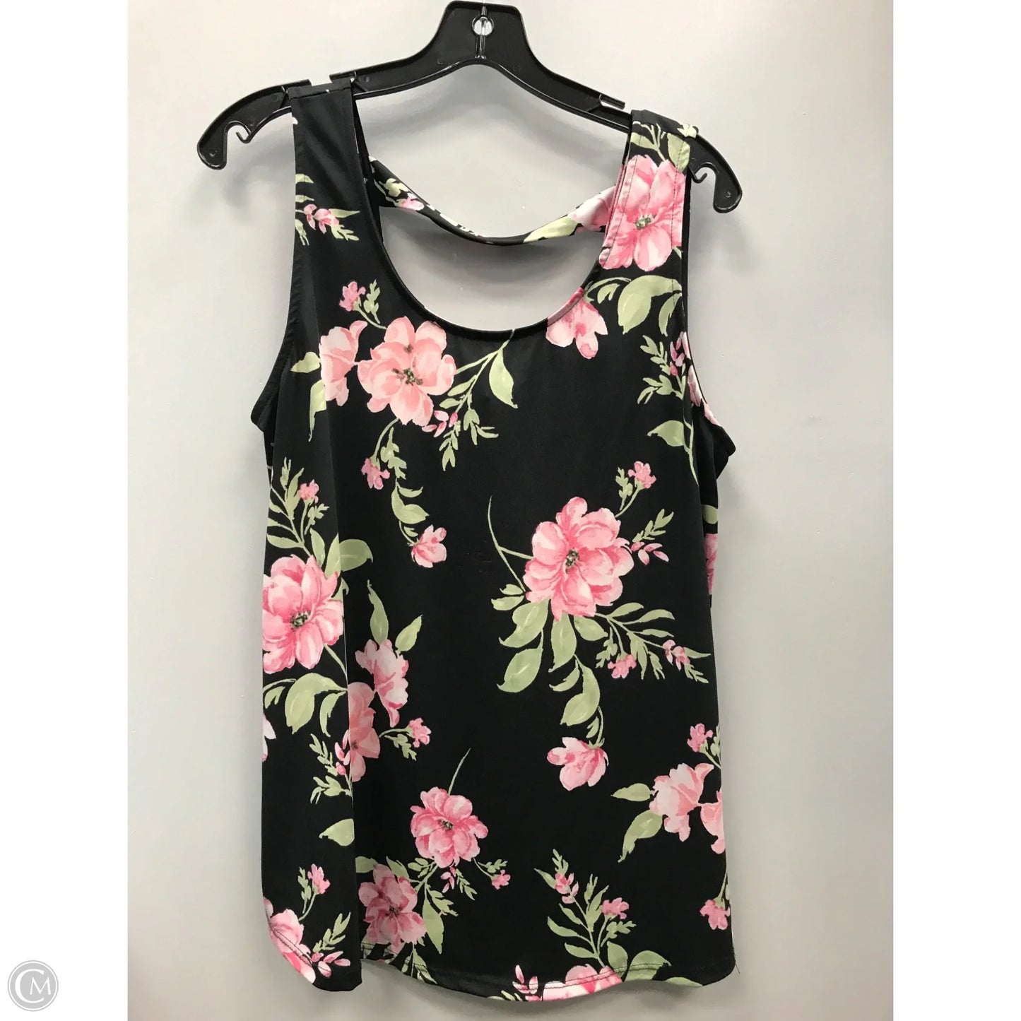 Top Sleeveless By Pulse In Black & Pink, Size: Xl