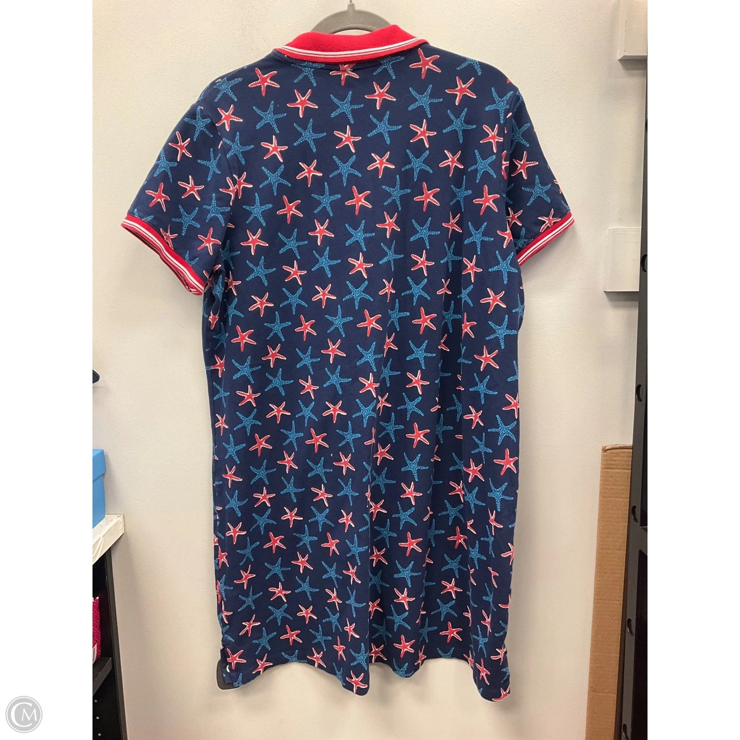 Dress Casual Short By Lands End In Blue & Red, Size: 1x