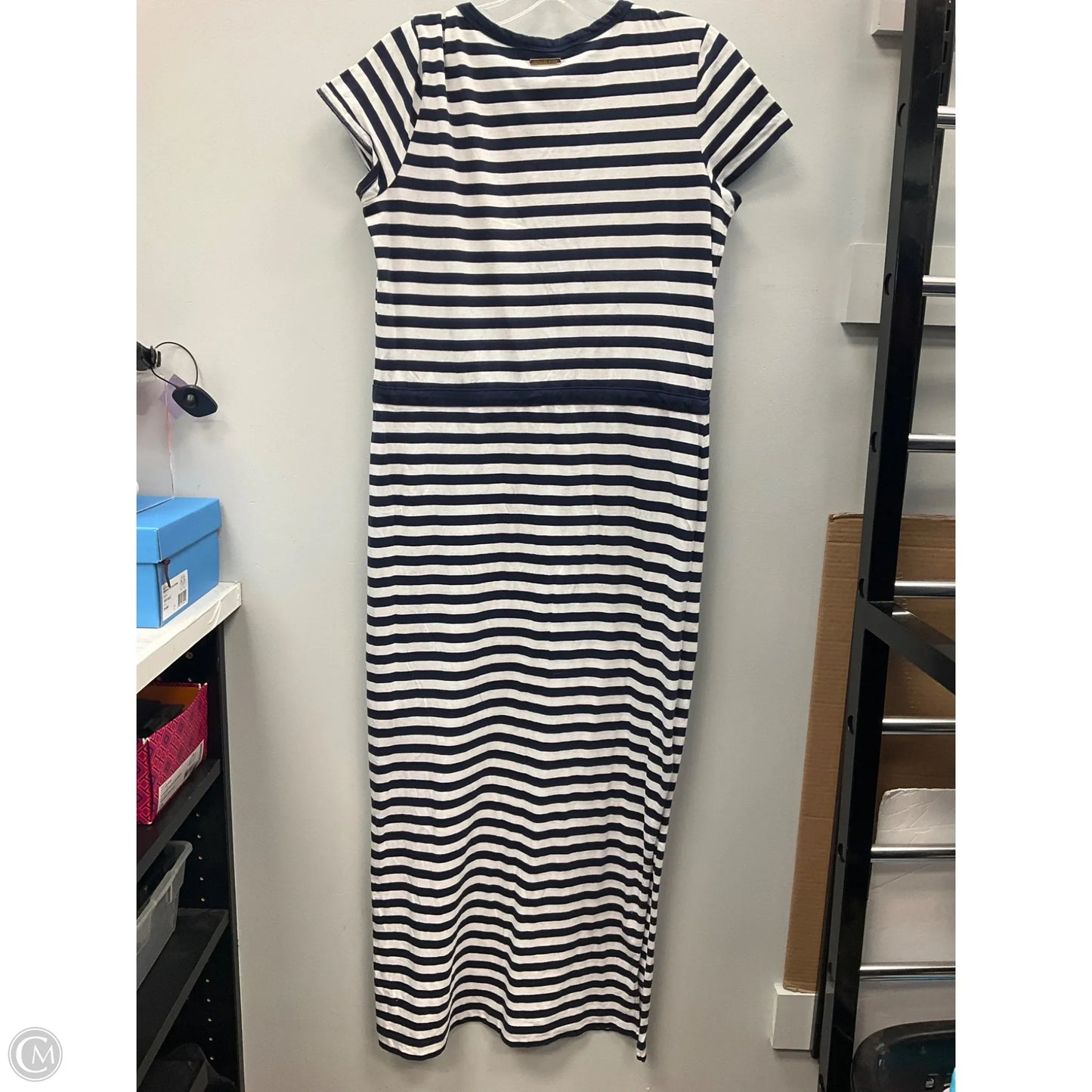 Dress Casual Midi By Michael By Michael Kors In Blue & White, Size: S