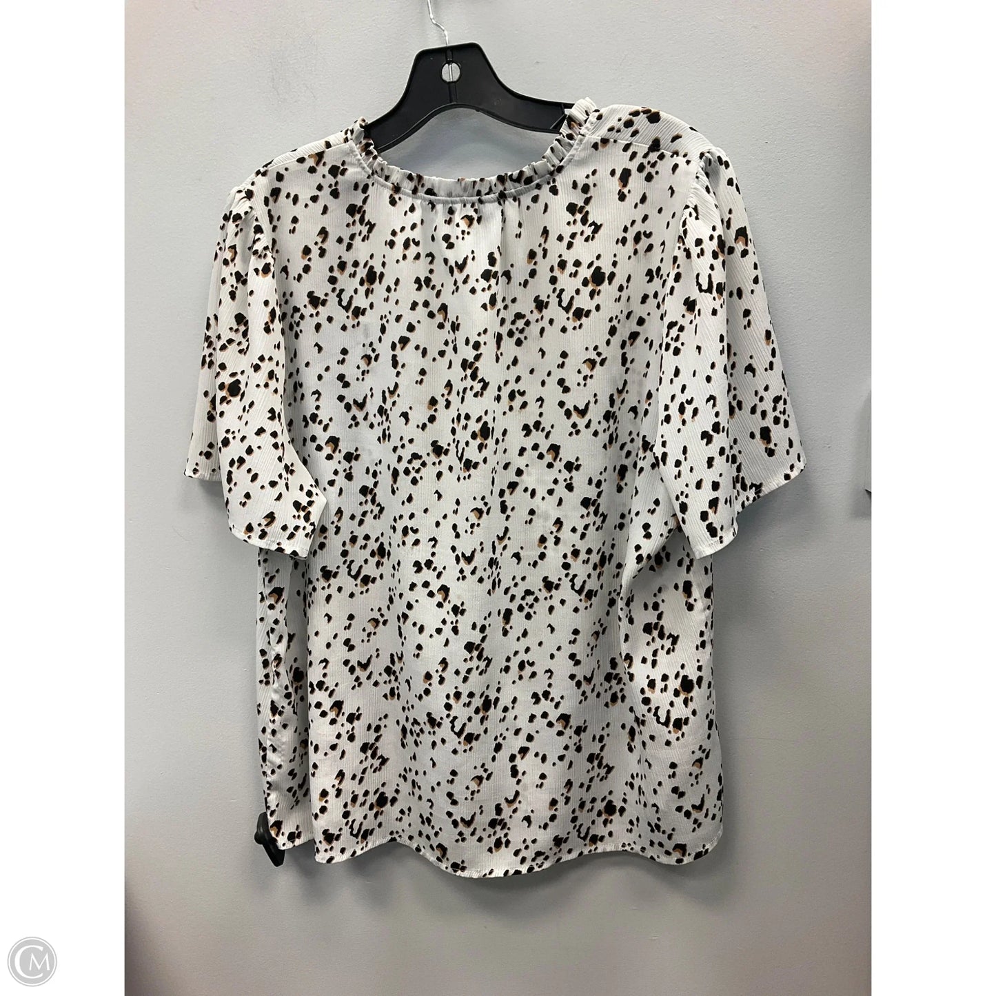 Top Short Sleeve By Nine West In Animal Print, Size: Xl