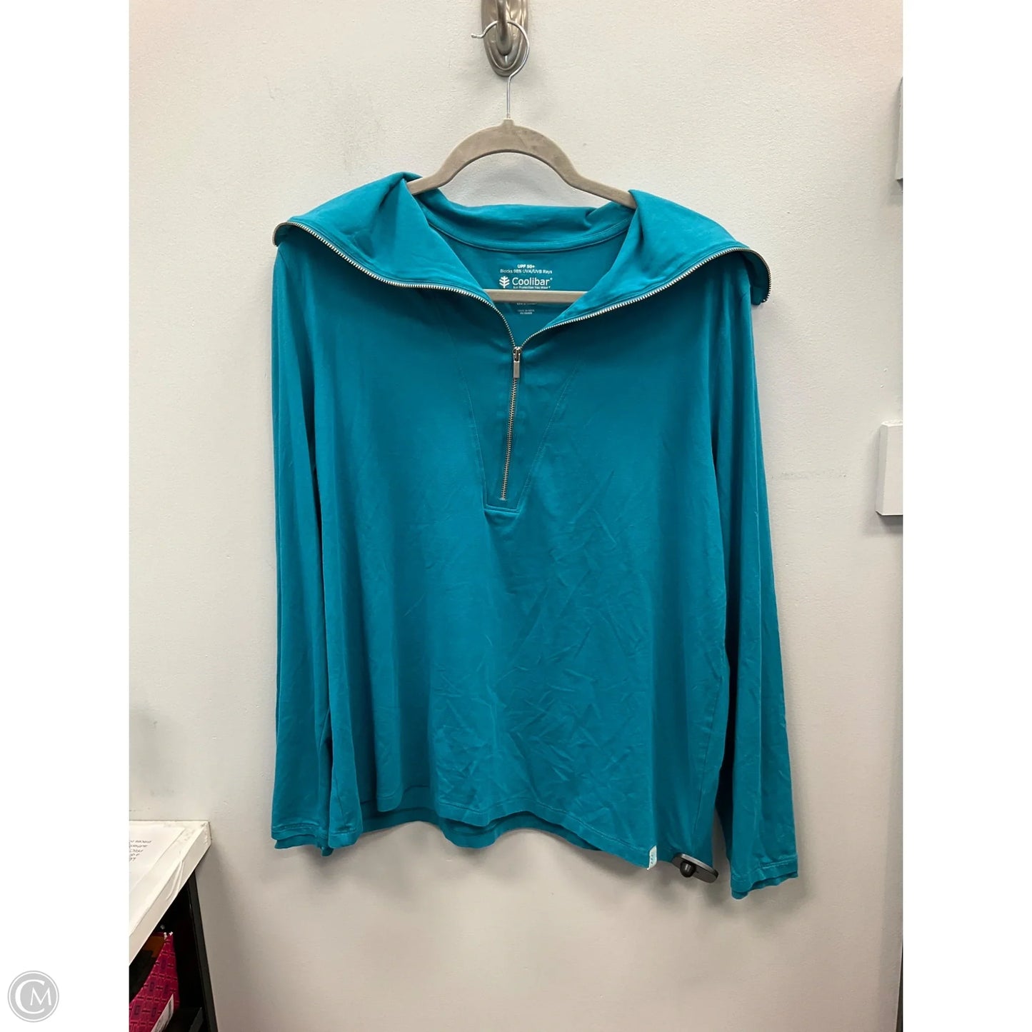 Sweatshirt Collar By Coolibar In Teal, Size: Xl