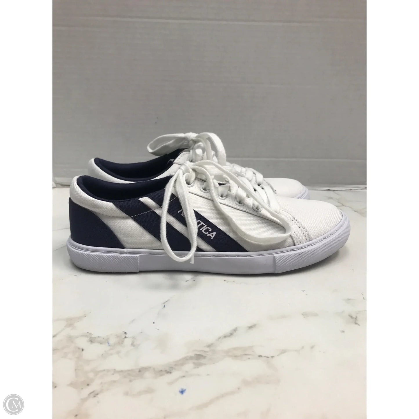 Shoes Sneakers By Nautica In Black & White, Size: 7.5