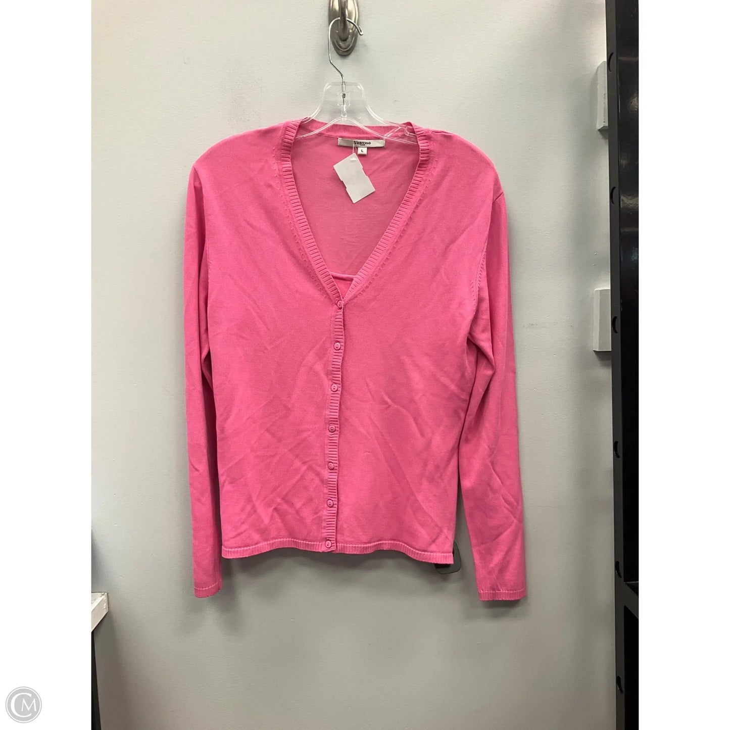 Sweater Cardigan By Vertigo In Pink, Size: L