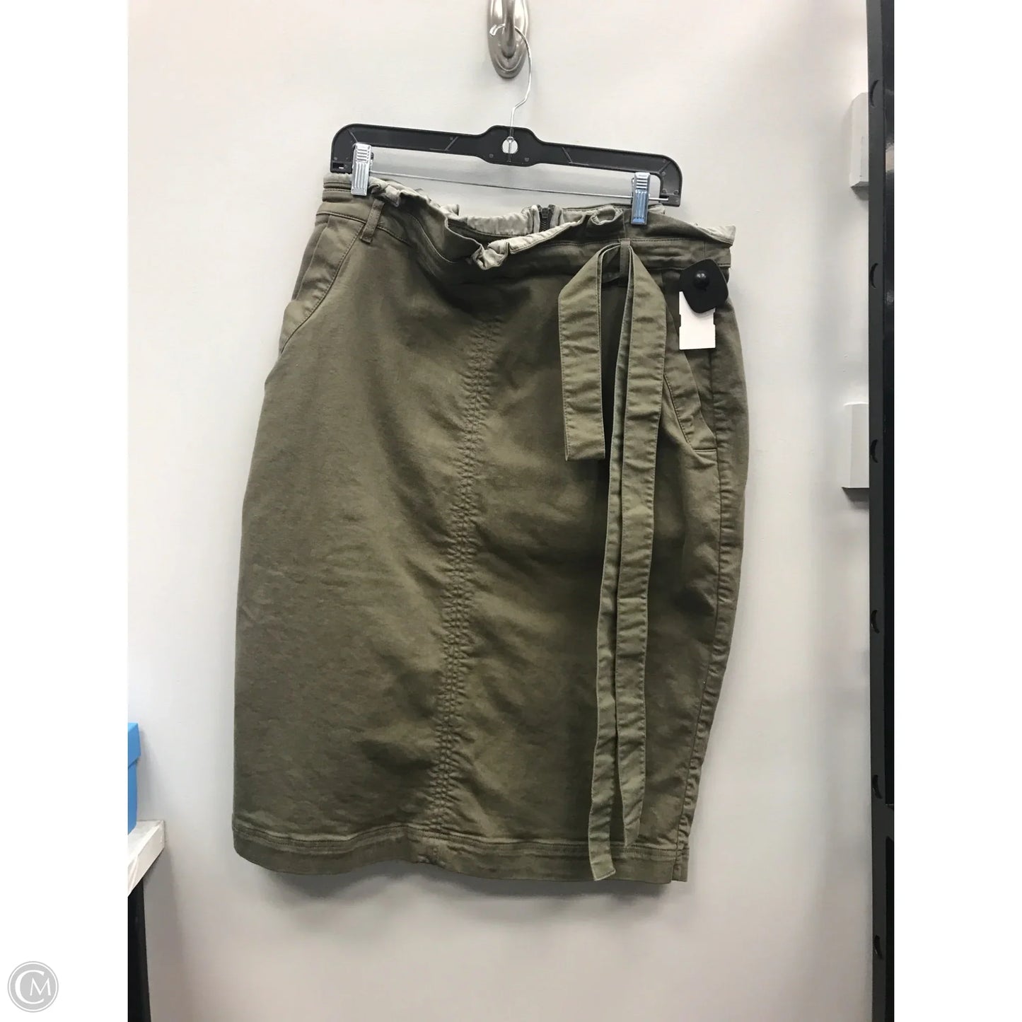 Skirt Midi By Banana Republic In Green Denim, Size: 14