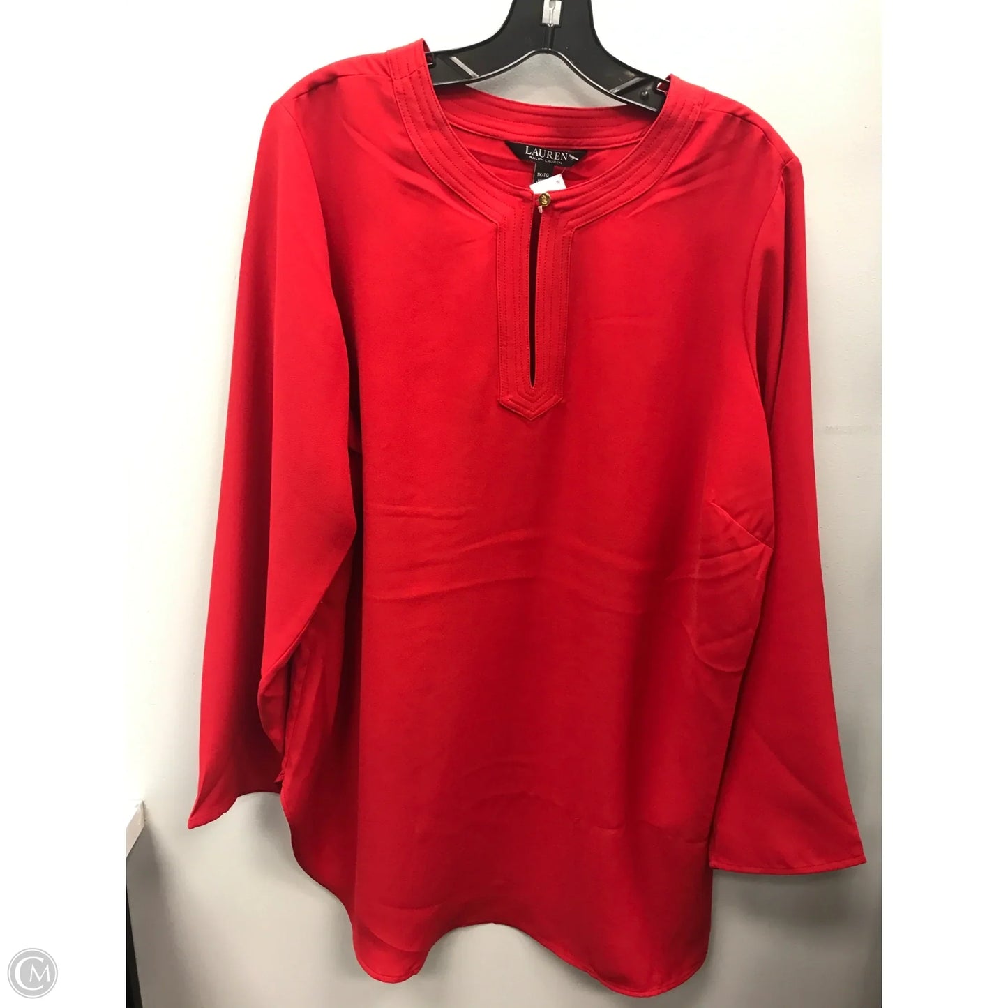 Top Long Sleeve By Lauren By Ralph Lauren In Red, Size: 1x