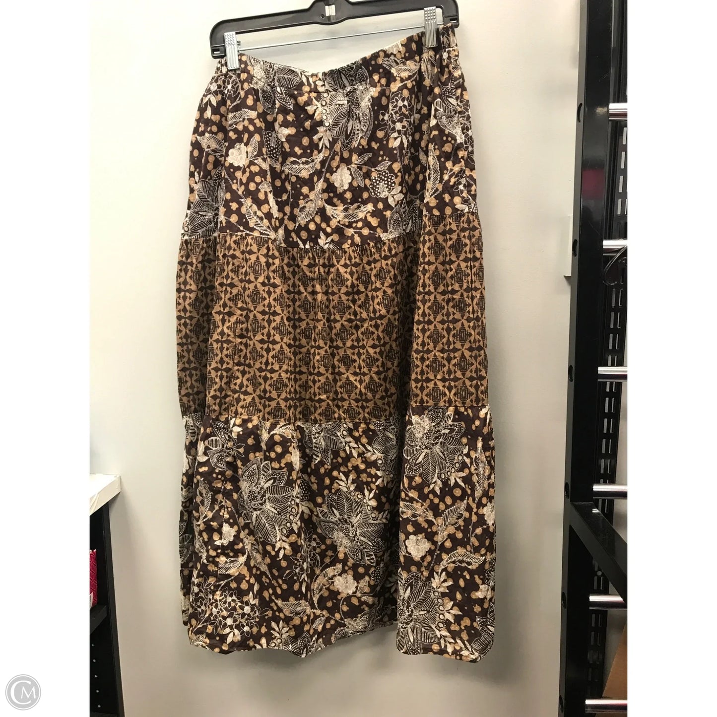 Skirt Midi By Basic Editions In Brown, Size: Xl
