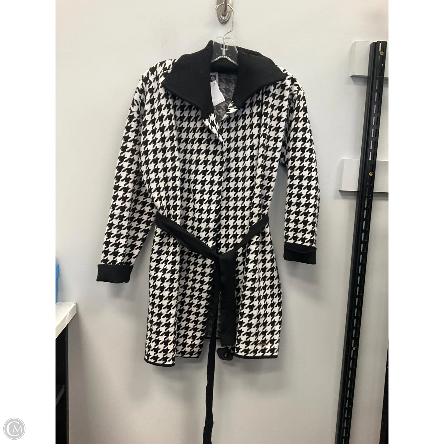 Sweater Cardigan By Anne Klein In Black & White, Size: M