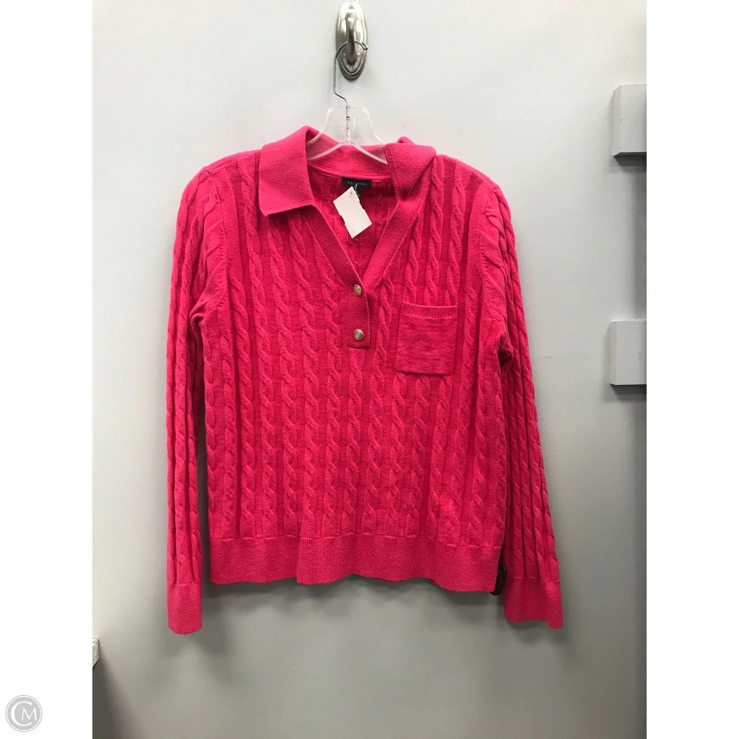Sweater Cardigan By Talbots In Pink, Size: M