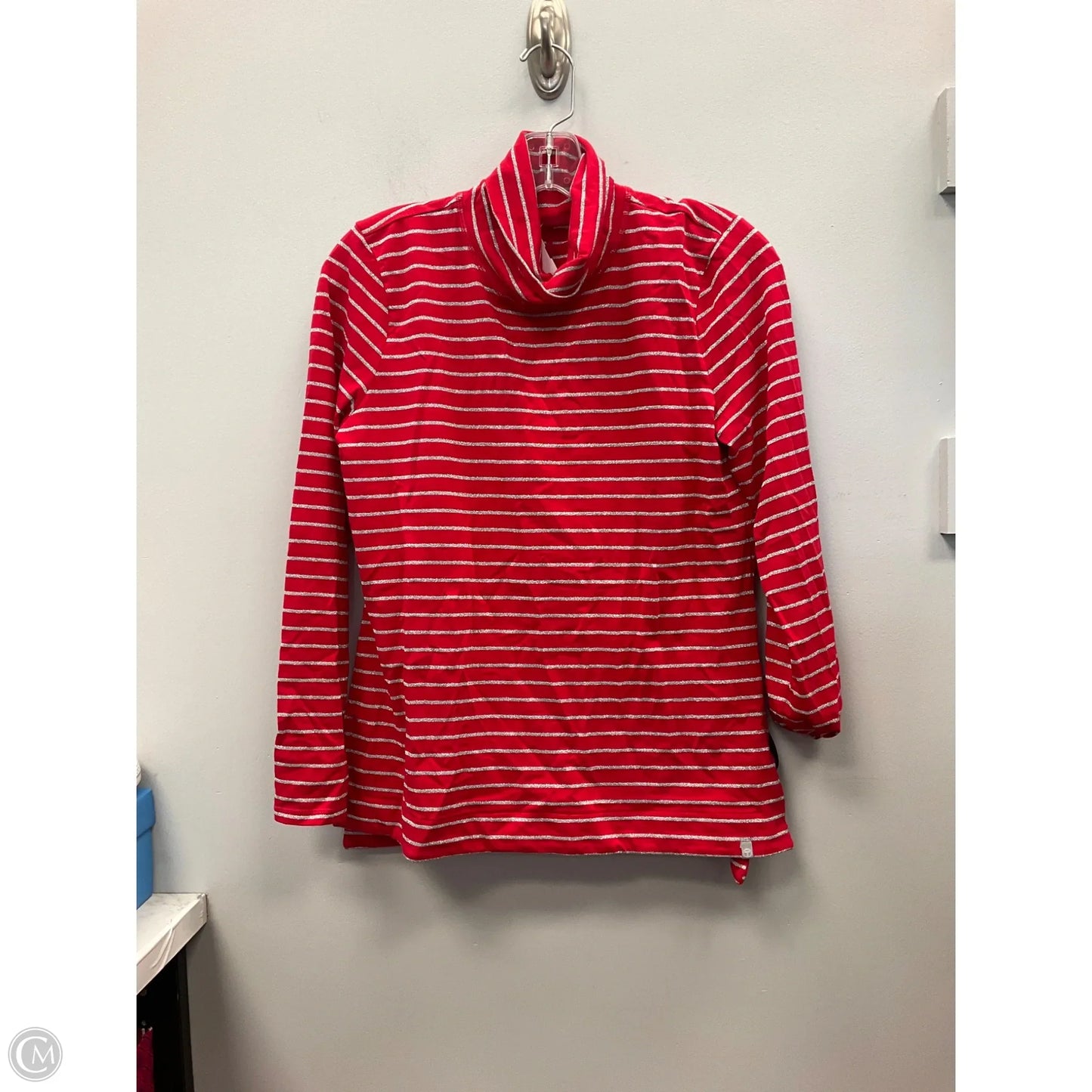 Top Long Sleeve By Talbots In Red & Silver, Size: Mp