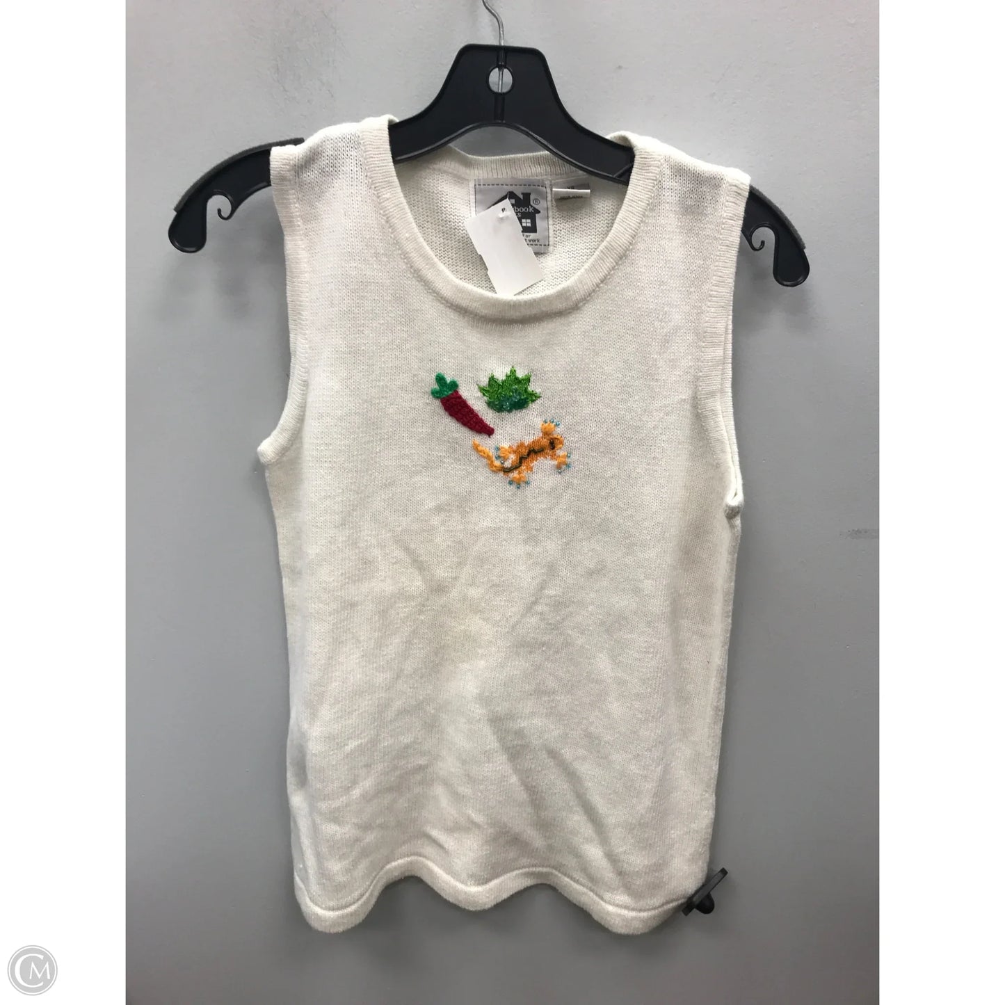 Vest Sweater By Clothes Mentor In White, Size: Xs