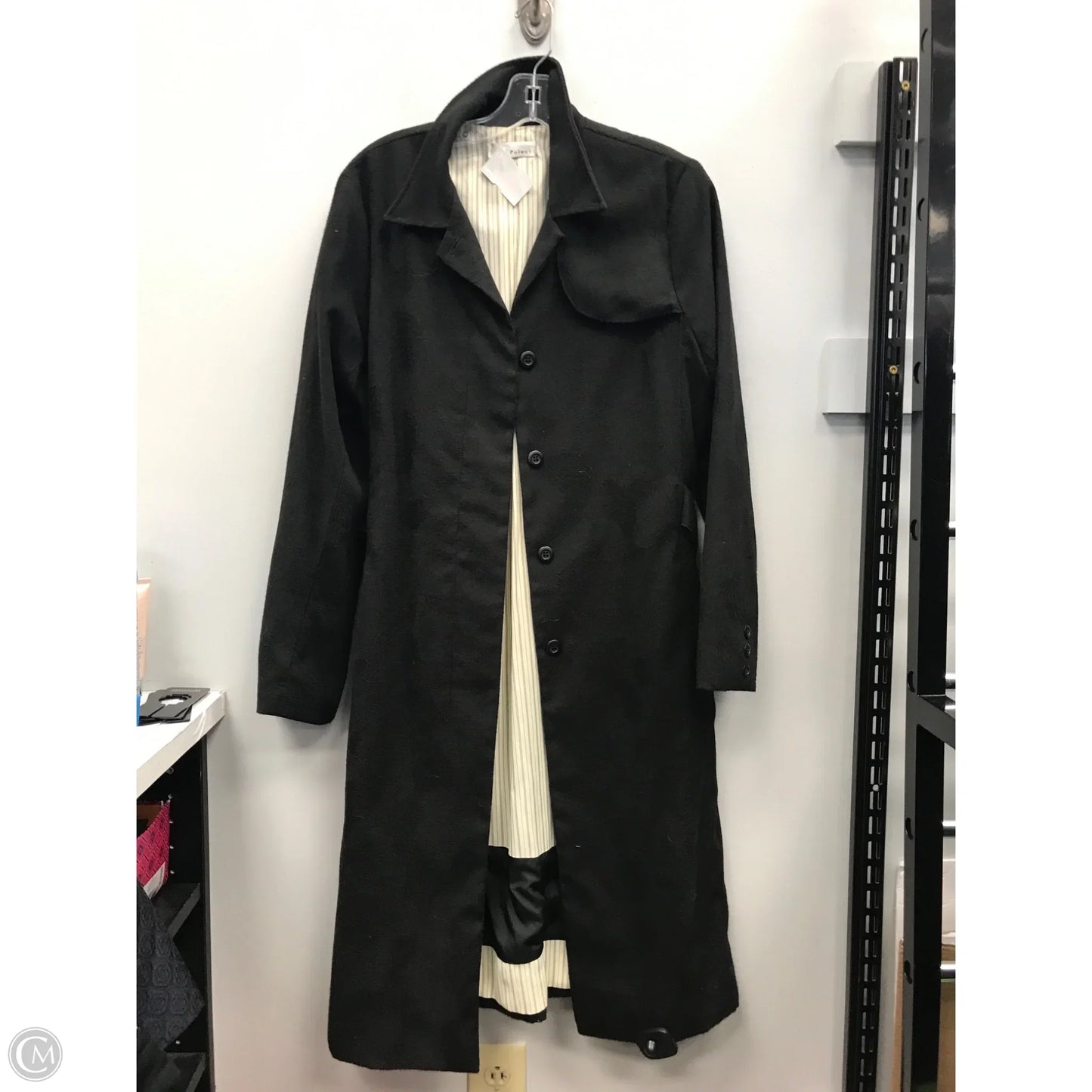 Coat Peacoat By Poleci In Black, Size: 12