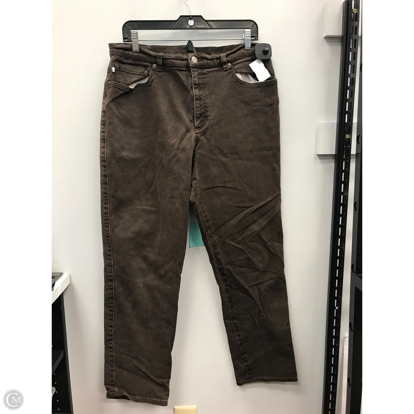 Jeans Straight By Lauren By Ralph Lauren In Brown, Size: 14