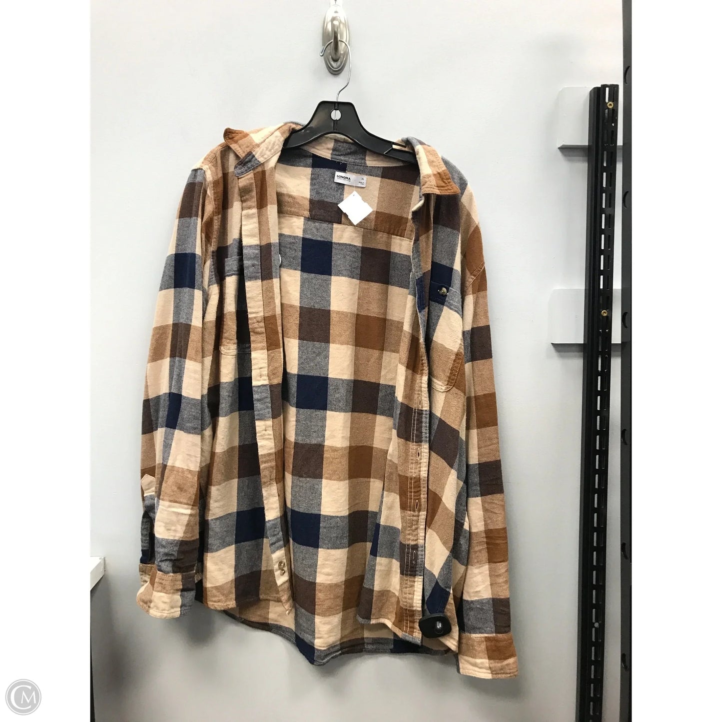 Top Long Sleeve By Sonoma In Plaid Pattern, Size: Xl