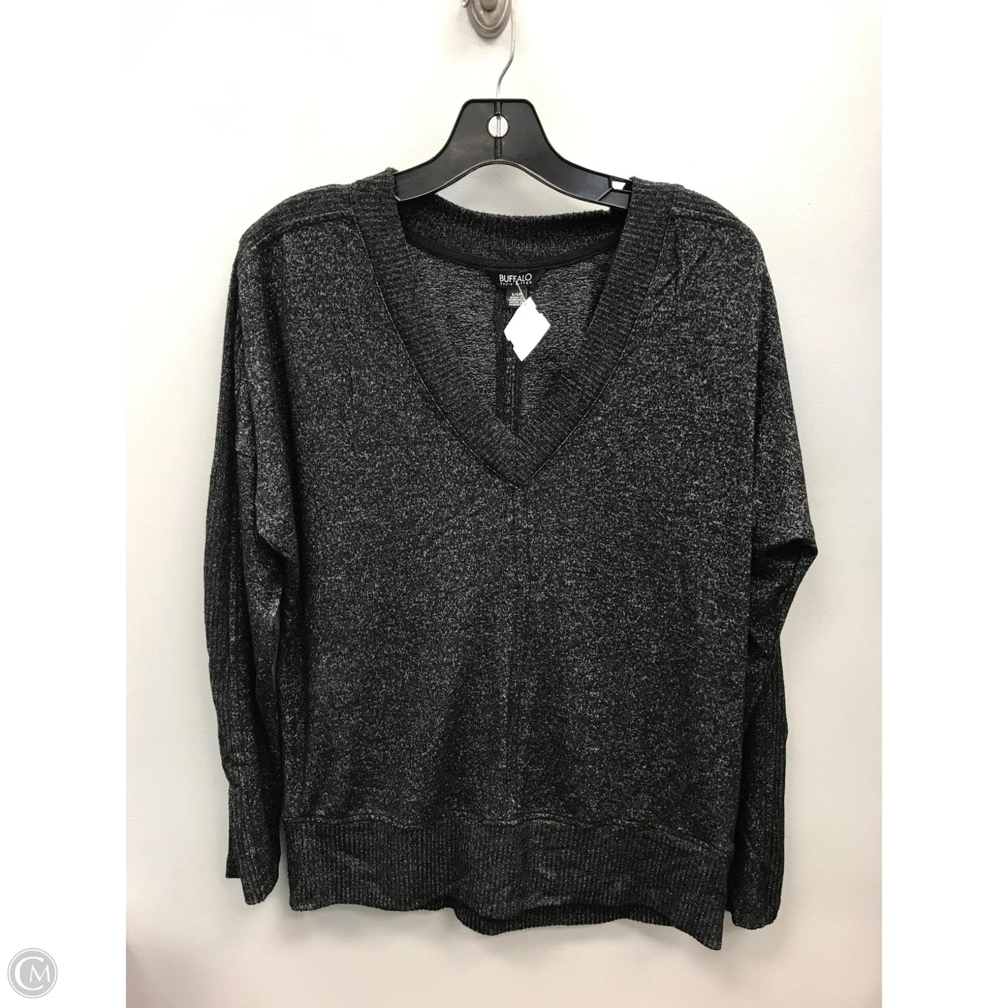 Top Long Sleeve By Buffalo David Bitton In Black & Grey, Size: S