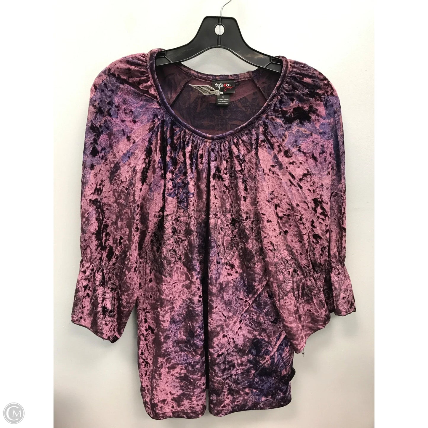 Top 3/4 Sleeve By Style And Company In Purple, Size: S