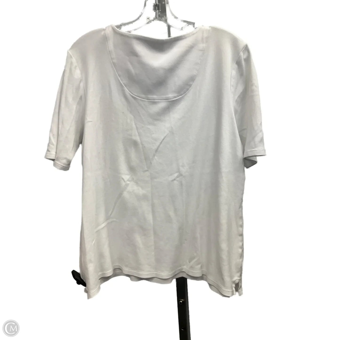 Top Short Sleeve By Croft And Barrow In White, Size: L