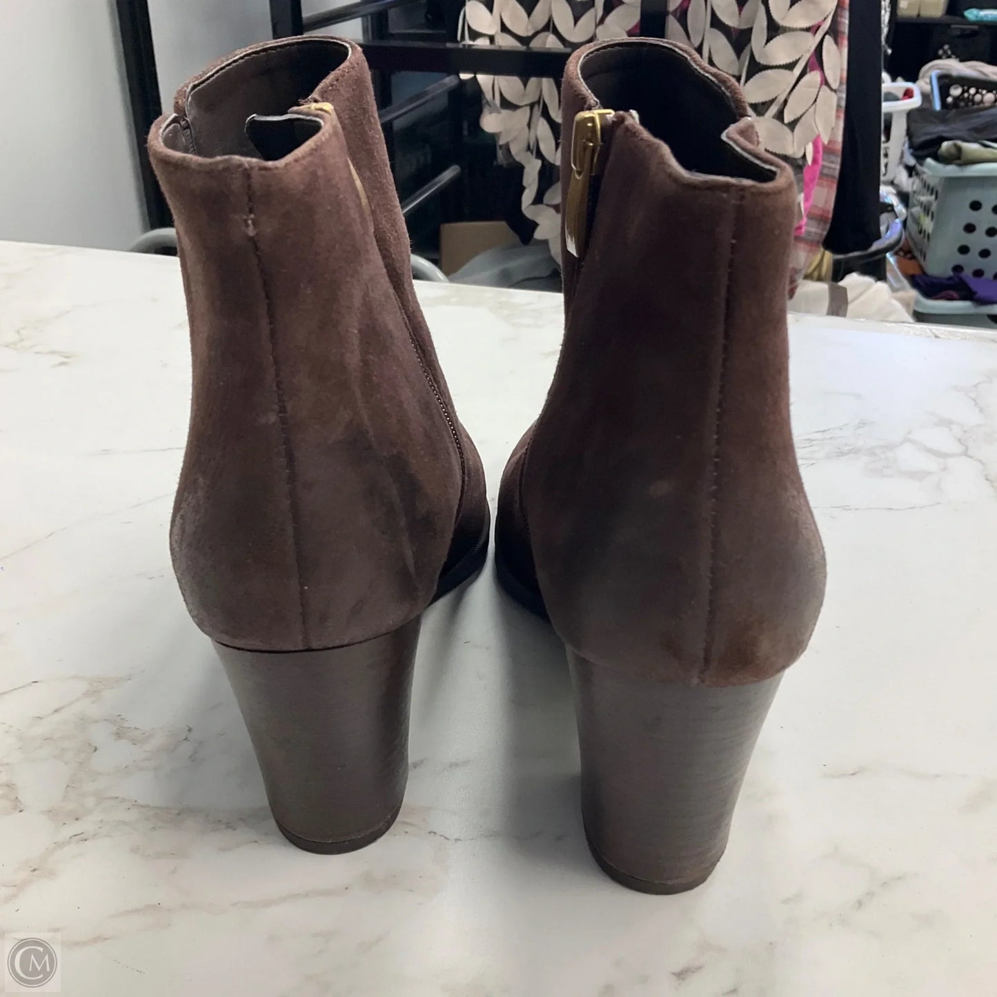 Boots Ankle Heels By Franco Sarto In Brown, Size: 9