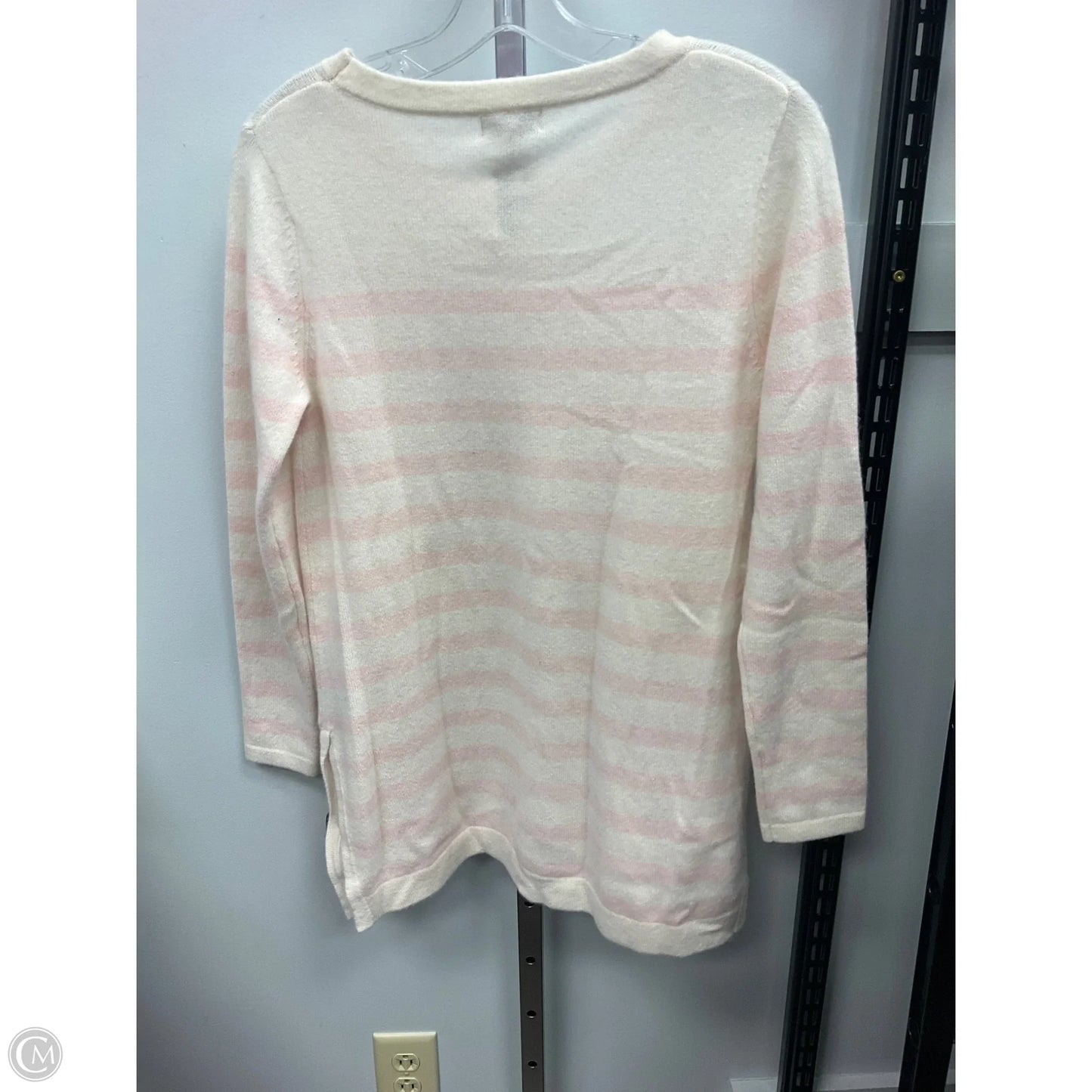 Sweater Cashmere By Clothes Mentor In Pink & White, Size: S