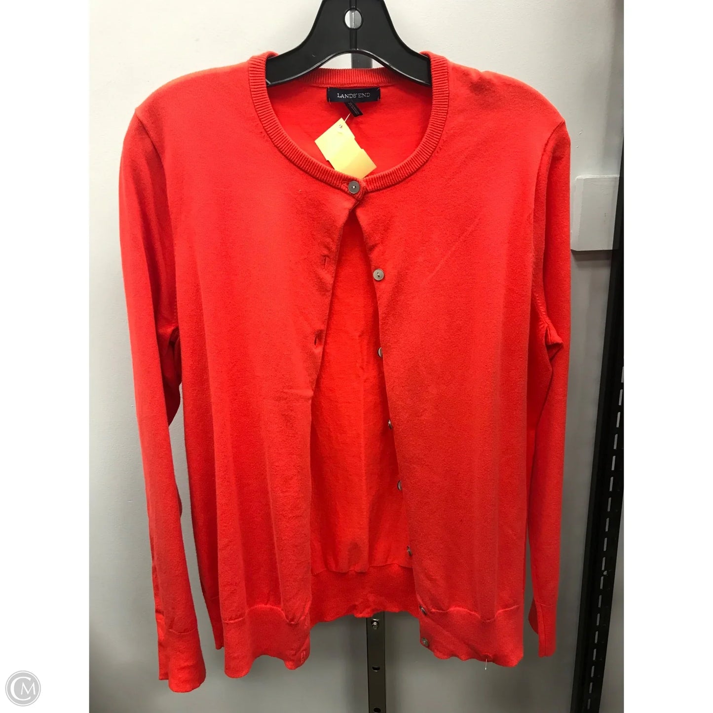 Sweater Cardigan By Lands End In Red, Size: M