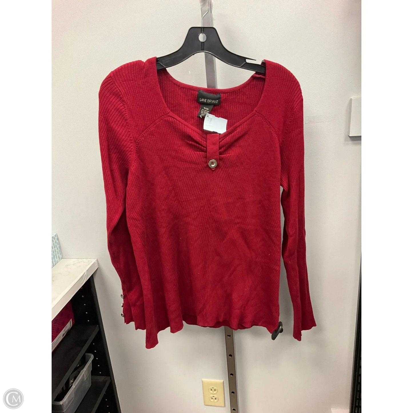Top Long Sleeve By Lane Bryant In Red, Size: Xxl