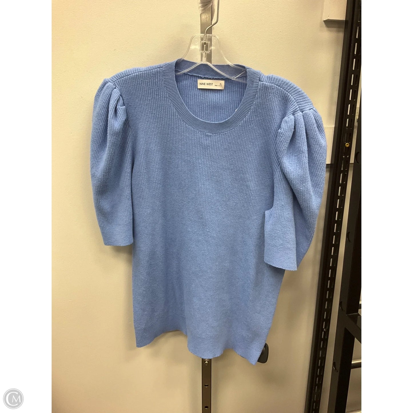 Sweater Short Sleeve By Nine West In Blue, Size: Xl