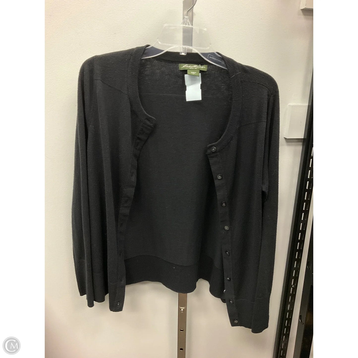 Sweater Cardigan By Eddie Bauer In Black, Size: M