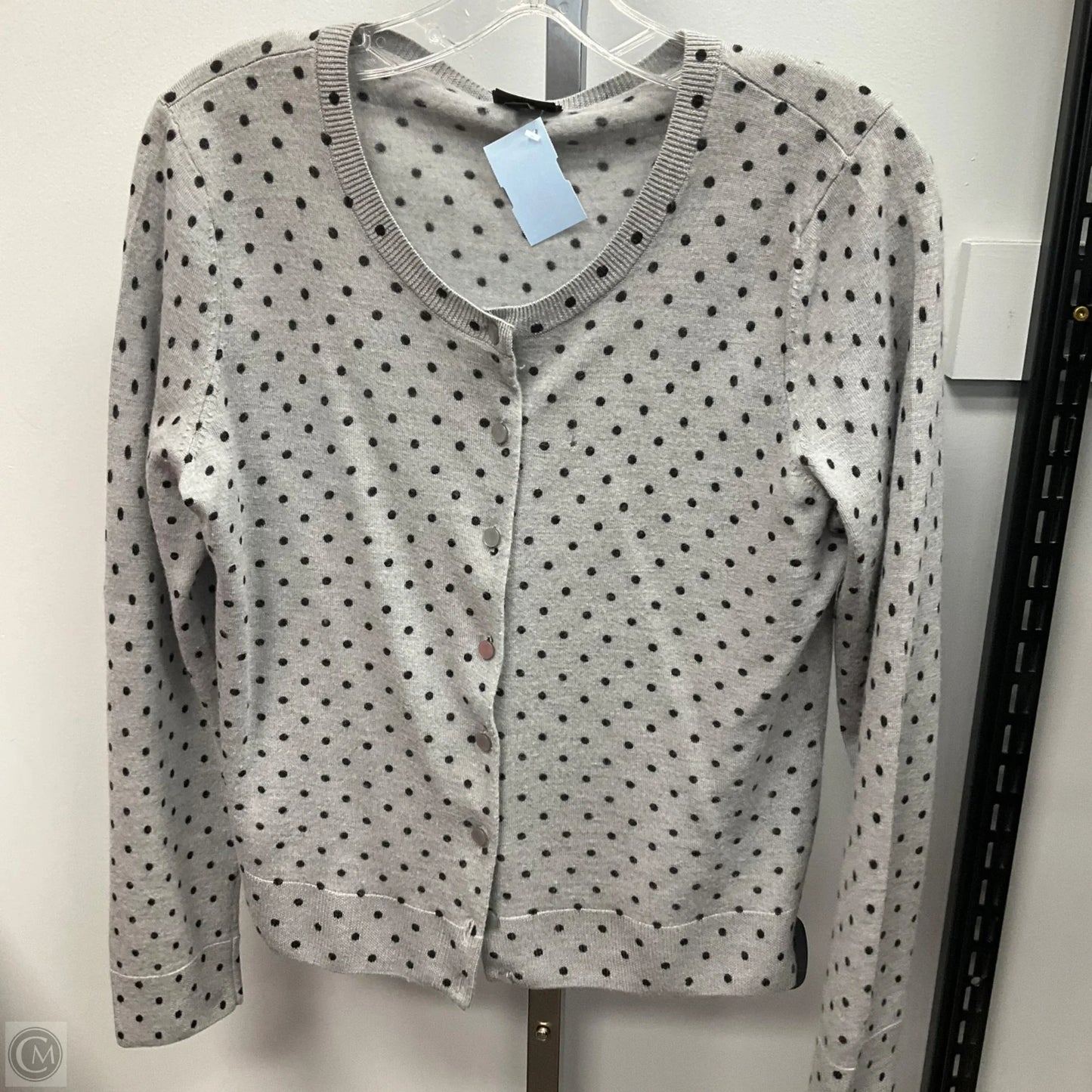 Sweater Cardigan By Talbots In Polkadot Pattern, Size: Lp