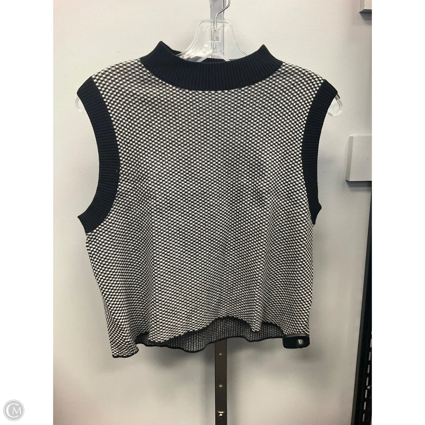 Vest Sweater By Rachel Zoe In Black & White, Size: L